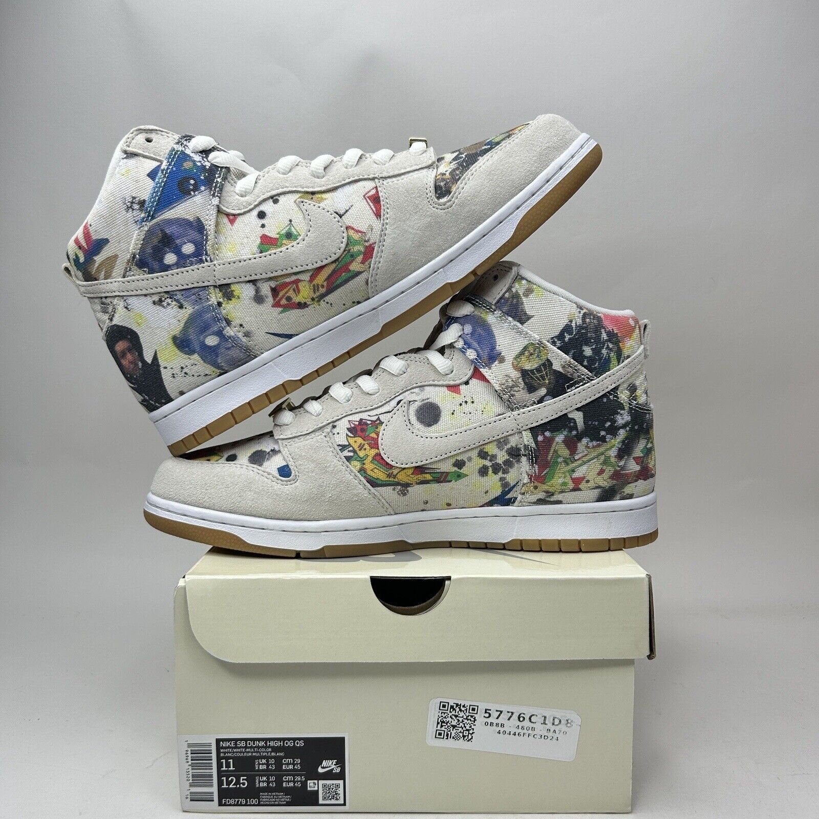 Nike Nike SB Dunk High QS x Supreme “Rammellzee” 2023 Size US 11 / EU 44 - 3 Thumbnail