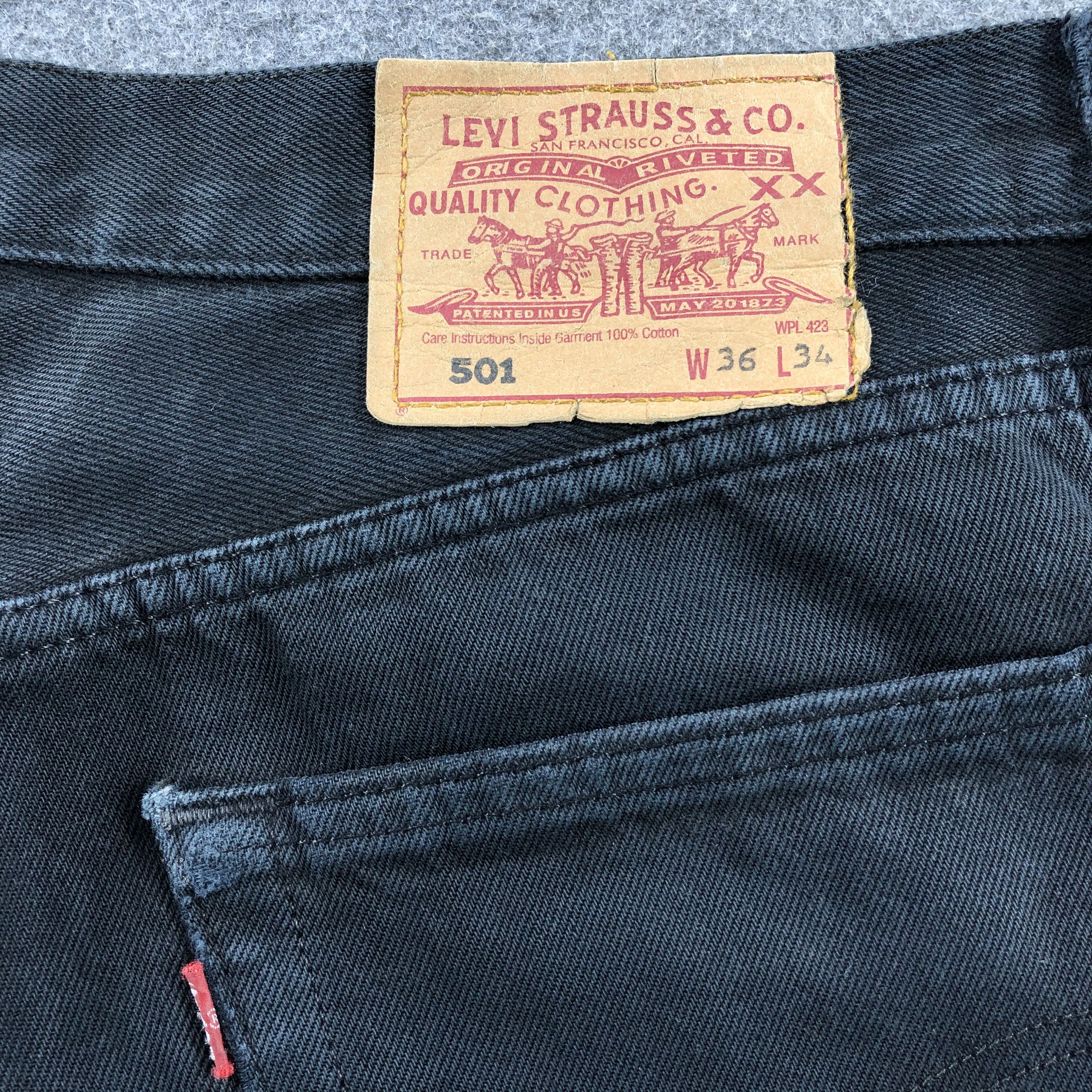Levi's Vintage 90s Distress Levis 501 Faded Black Jeans-JM1573 Size US 36 / EU 52 - 6 Thumbnail