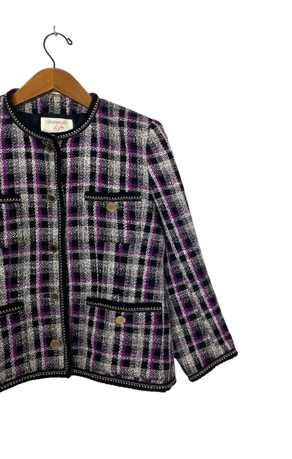 Givenchy Rare‼️ Vintage Givenchy Life Tweed Wool Jacket Size M / US 6-8 / IT 42-44 - 3 Thumbnail