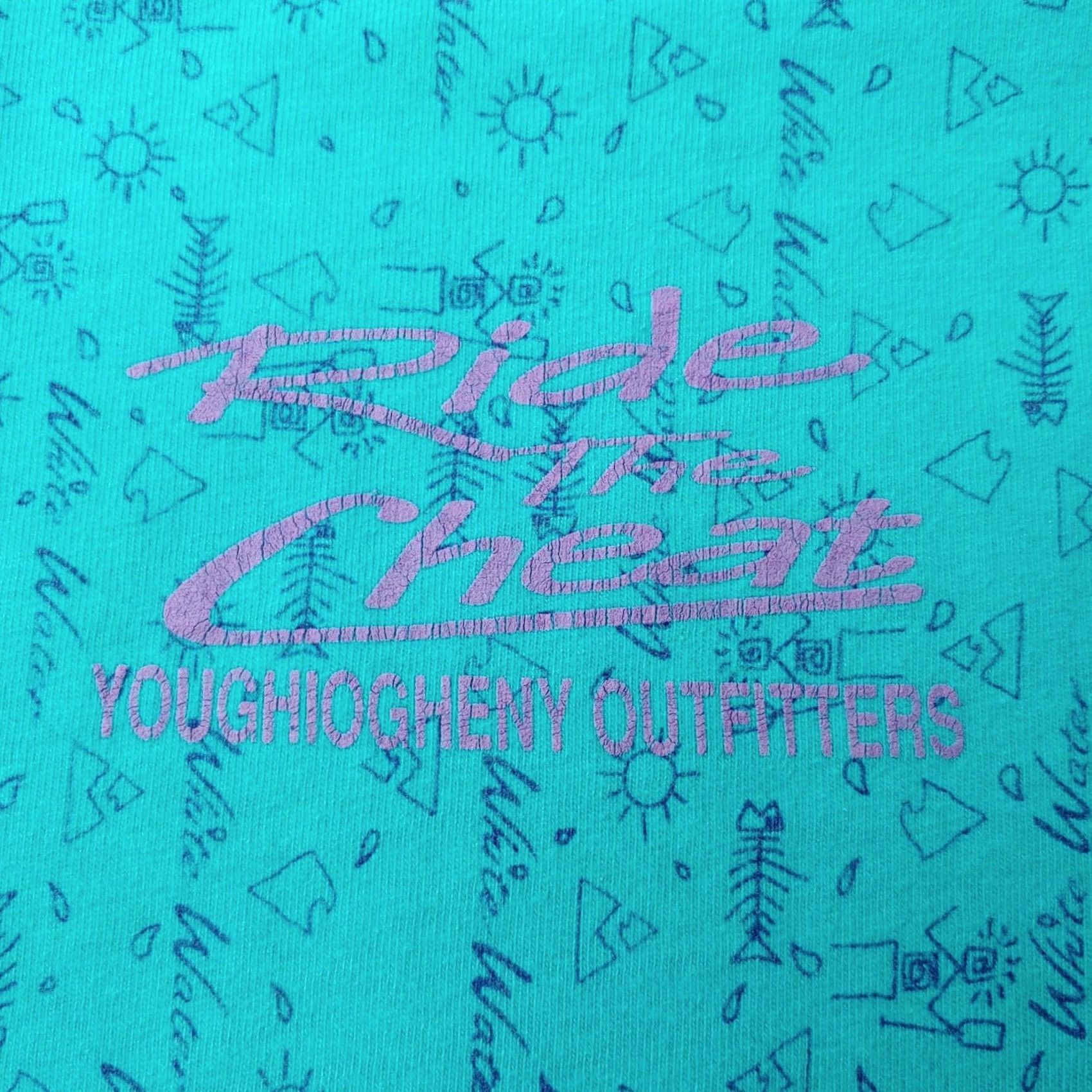 Hanes VINTAGE Youghiogheny Outfitters Ride The Cheat Shirt Large Whitewater Rafting T-Shirt Size US L / EU 52-54 / 3 - 2 Thumbnail