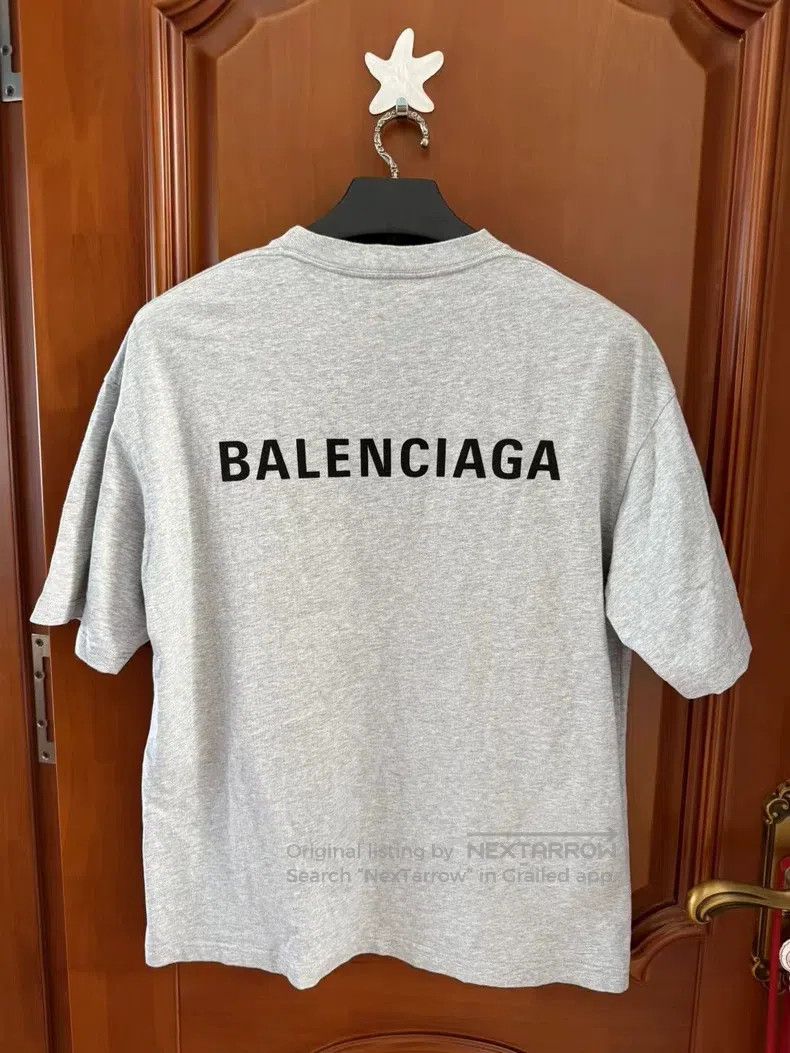 Balenciaga Balenciaga Grey Front and Back Logo Short Sleeve T-Shirt S Size US S / EU 44-46 / 1 - 2 Thumbnail