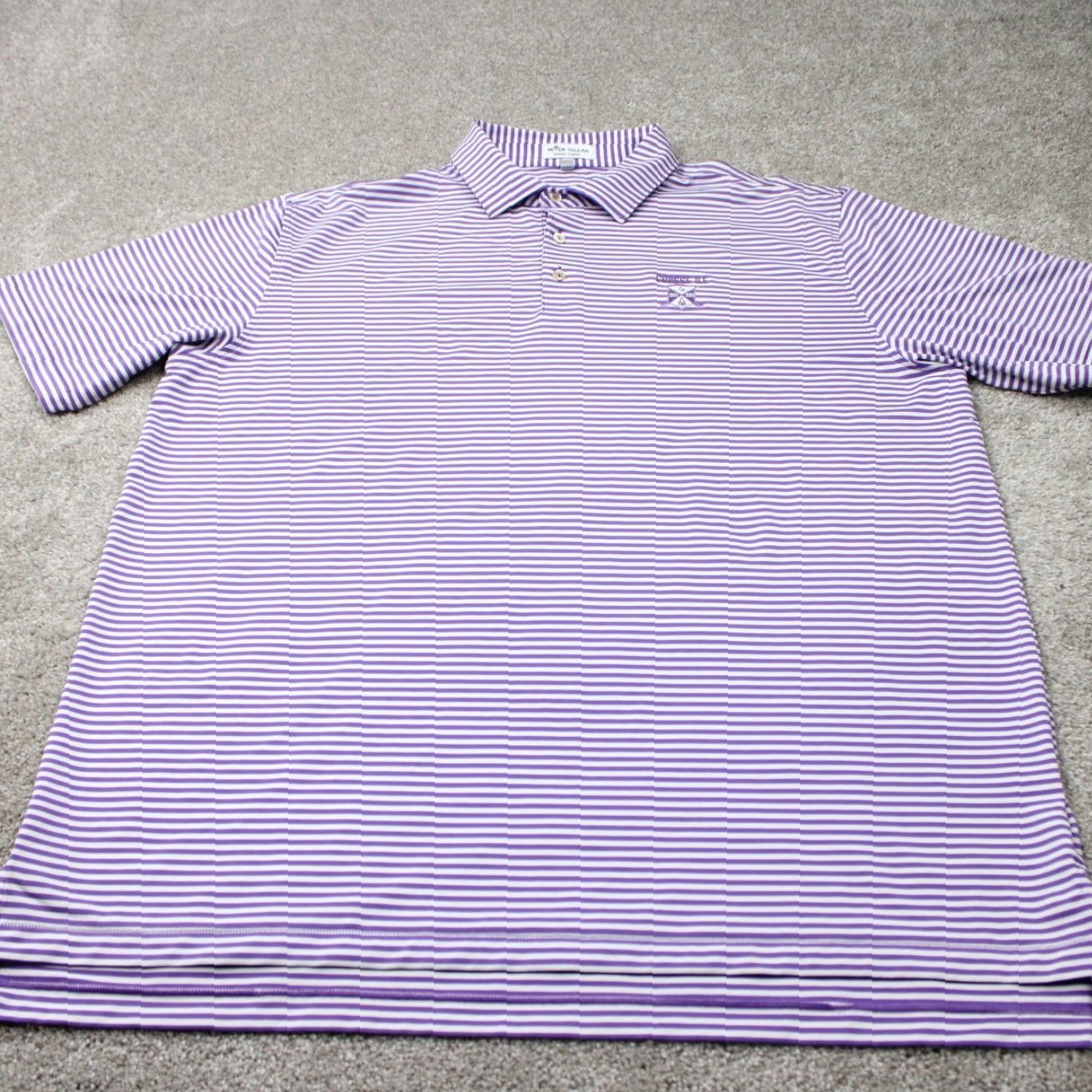 Peter Millar Peter Millar Polo Shirt Mens XL Purple/White Summer Comfort Polyester Stretch S/S Shirt/ polo Size US XL / EU 56 / 4 - 2 Thumbnail