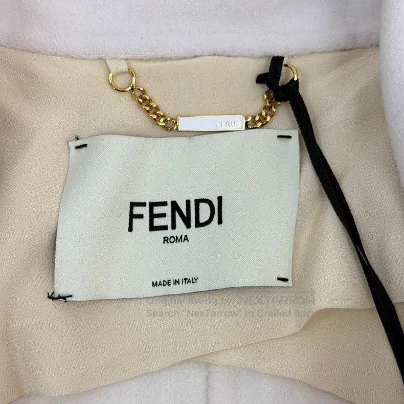 Fendi Fendi Light Pink and White Long Wool Coat Size XS / US 0-2 / IT 36-38 - 5 Thumbnail