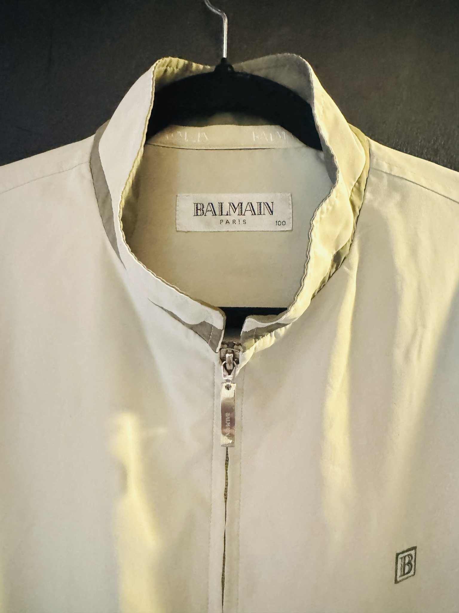 Balmain Vintage Balmain Paris Men's Beige Zip-Up Jacket Size US XL / EU 56 / 4 - 7 Thumbnail