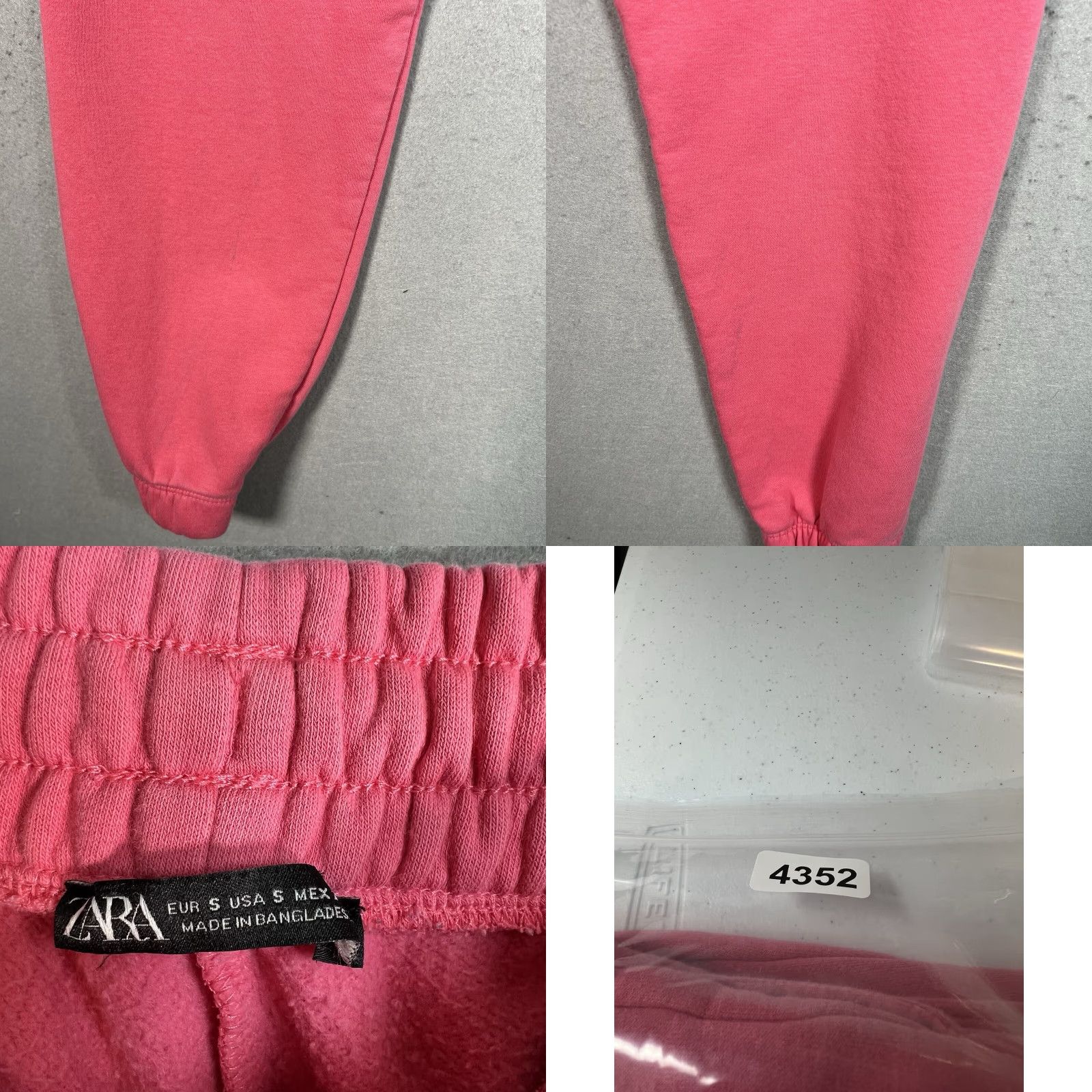 Zara ZARA Athletic Sweatpants Women's Small Pink Drawstring Pocket Activewear Size 24" / US 00 / IT 34 - 8 Thumbnail