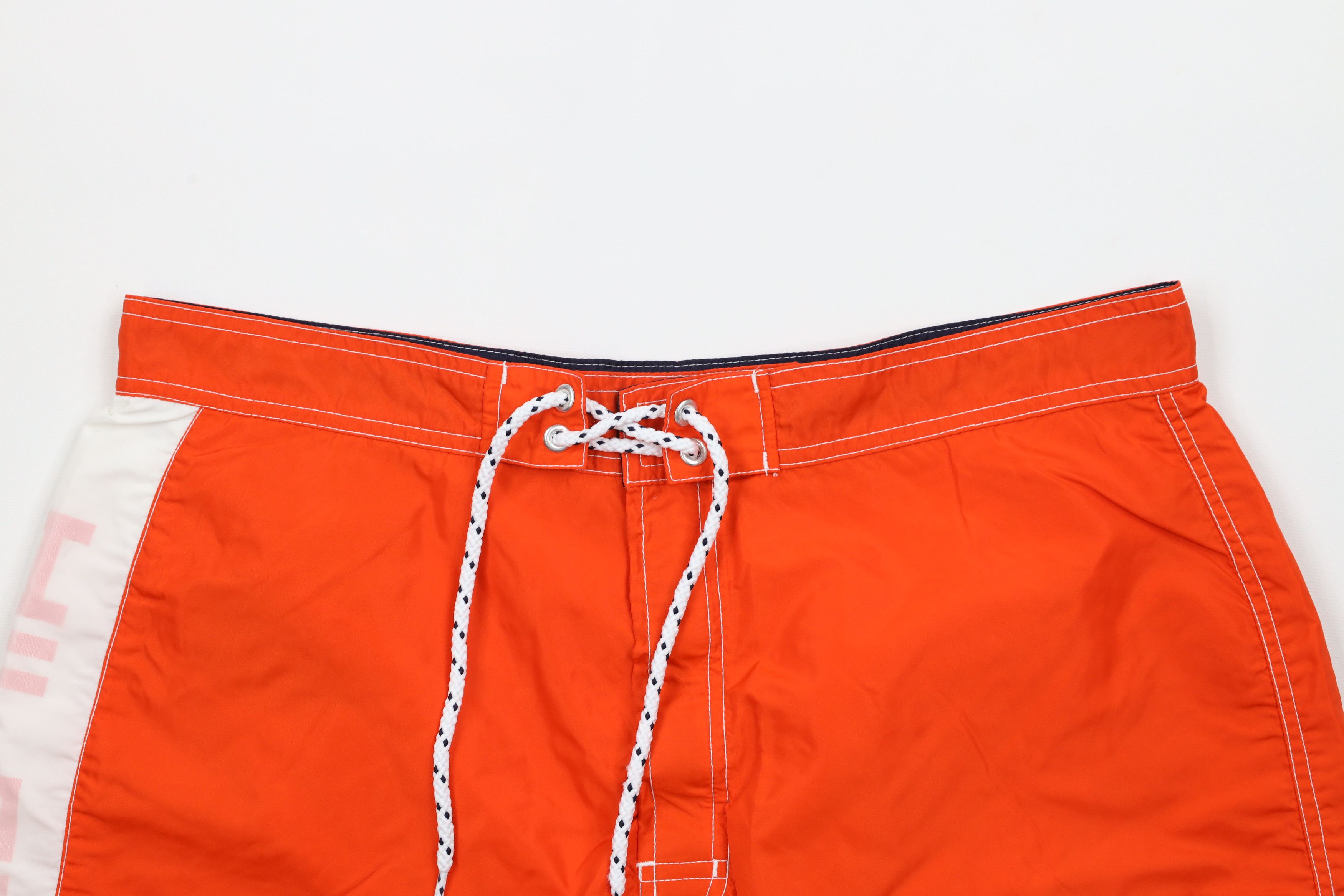 Tommy Hilfiger × Vintage Vintage 90s Tommy Hilfiger Block Lined Shorts Trunks Orange Size US 36 / EU 52 - 2 Thumbnail