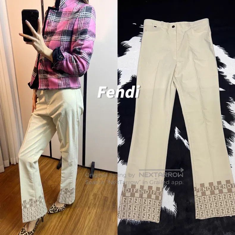 Fendi Fendi size M Old Patterned Cuffed Light Blue Trousers Size 22" - 1 Thumbnail