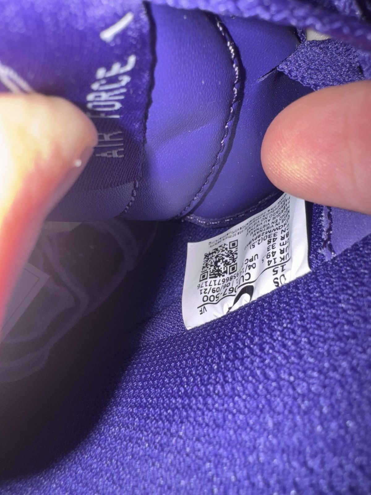 Nike Nike Air Force 1 Low ‘07 QS Purple Skeleton Haloween (2021) Size US 15 / EU 48 - 7 Thumbnail