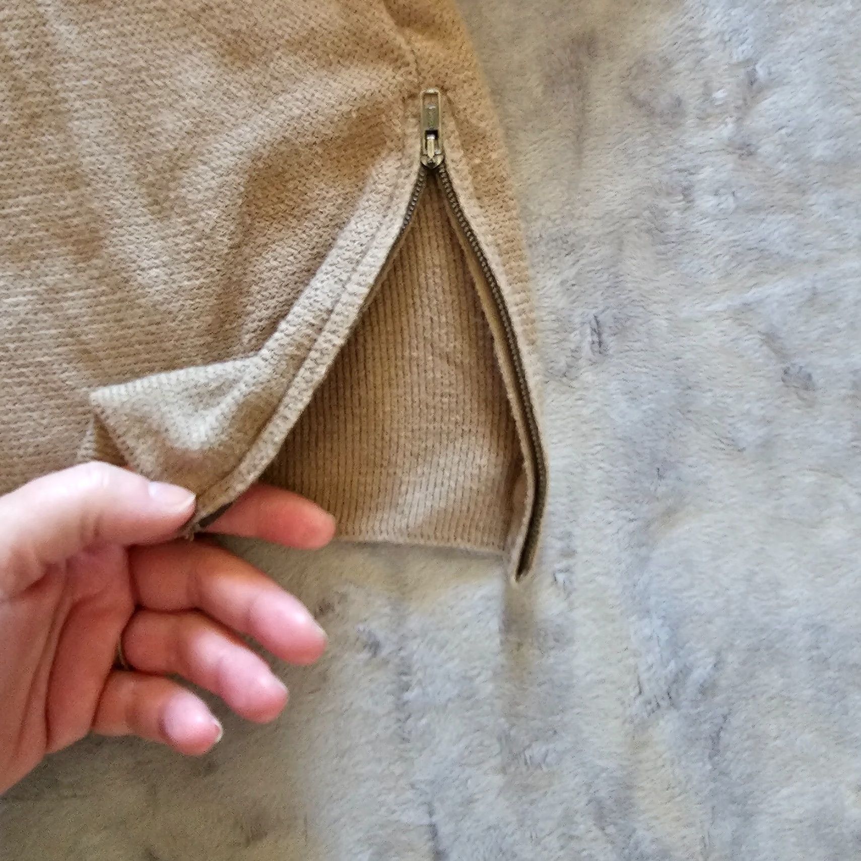 J. Jill J. Jill Sweater Top Womens Medium Petite Beige Long Sleeve Zippers Casual Career Shirt Size M / US 6-8 / IT 42-44 - 6 Thumbnail