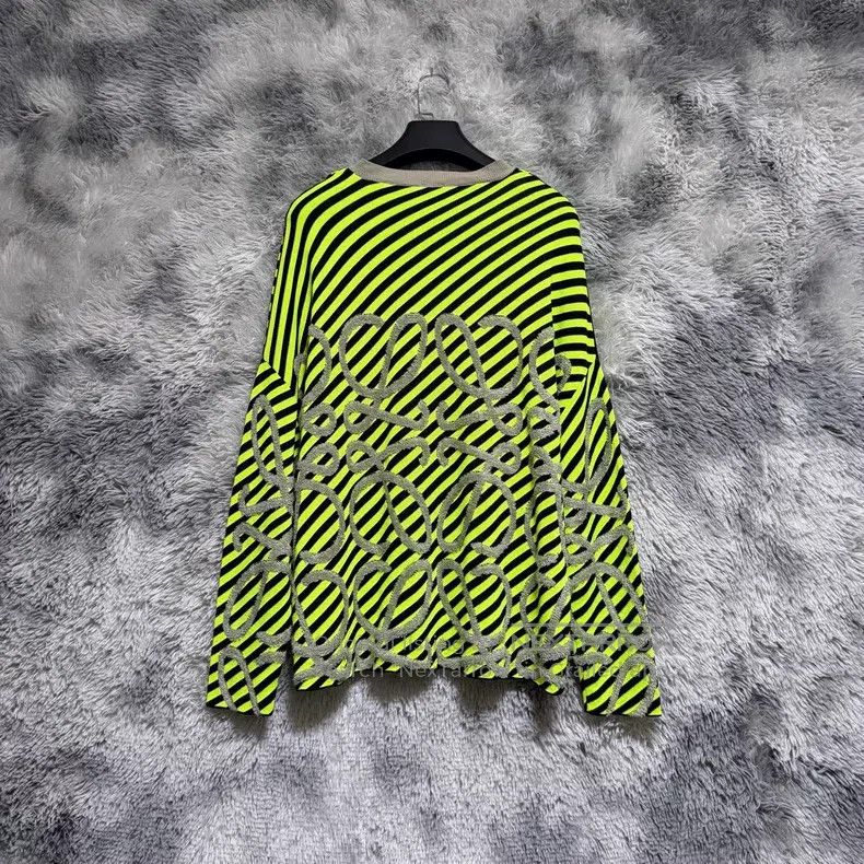 Loewe Loewe Green Full Print Logo Sweater Size L / US 10 / IT 46 - 2 Thumbnail