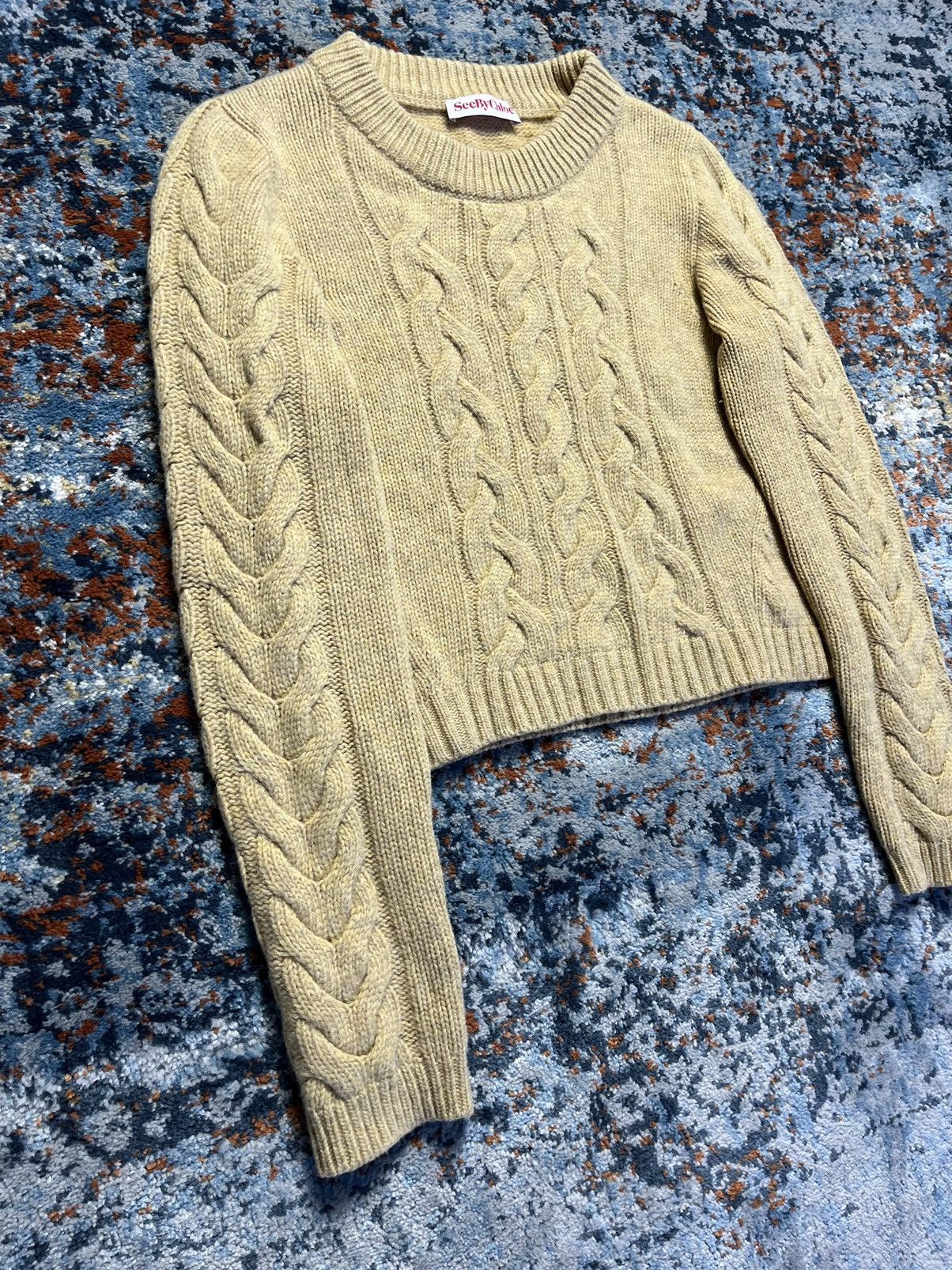 Chloe × See by Chloe Vintage y2k See by Chloe cable knit sweater cropped fit Size M / US 6-8 / IT 42-44 - 4 Thumbnail