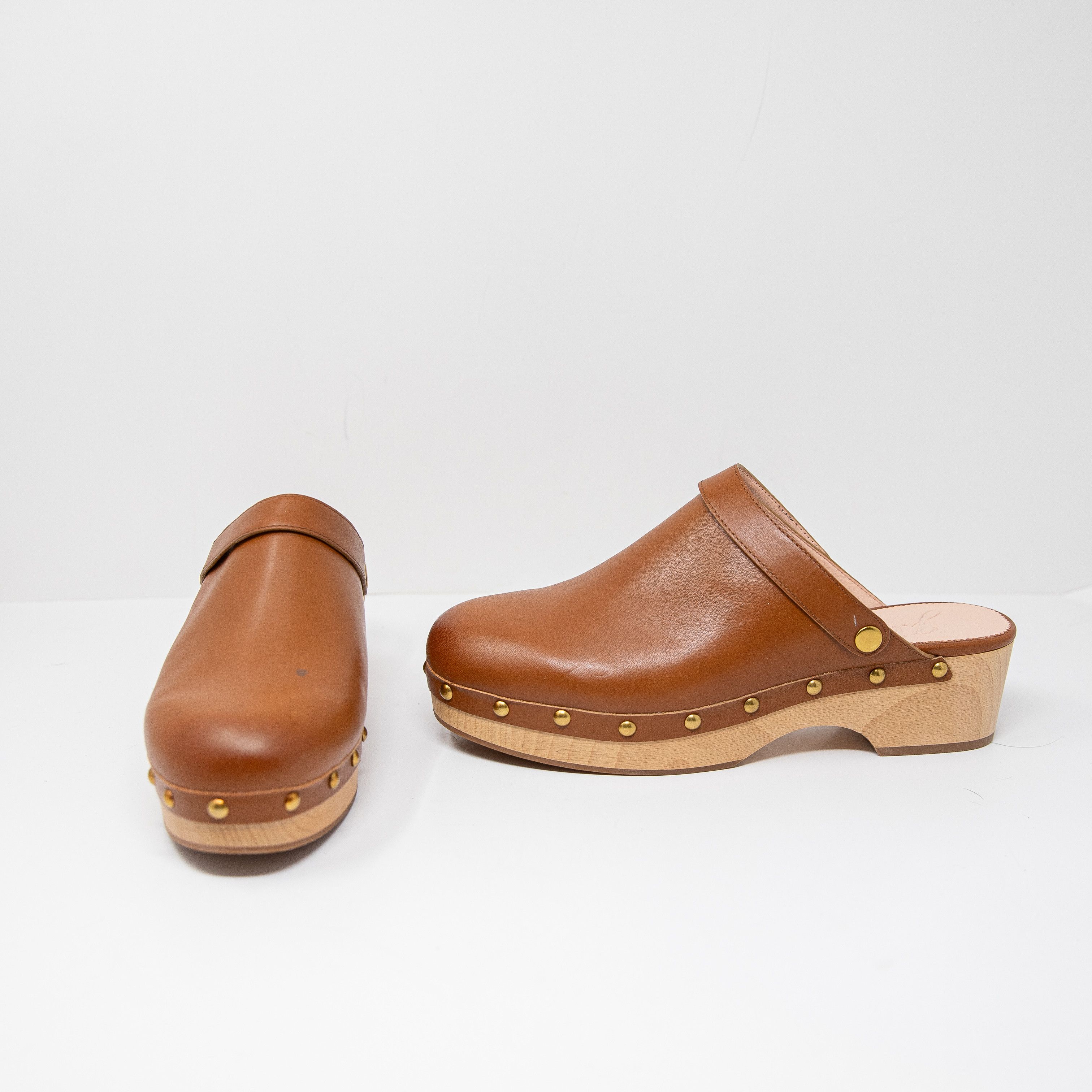 J Crew New J. Crew Convertible Leather Studded Shoes in Brown, Women's (Size 11)