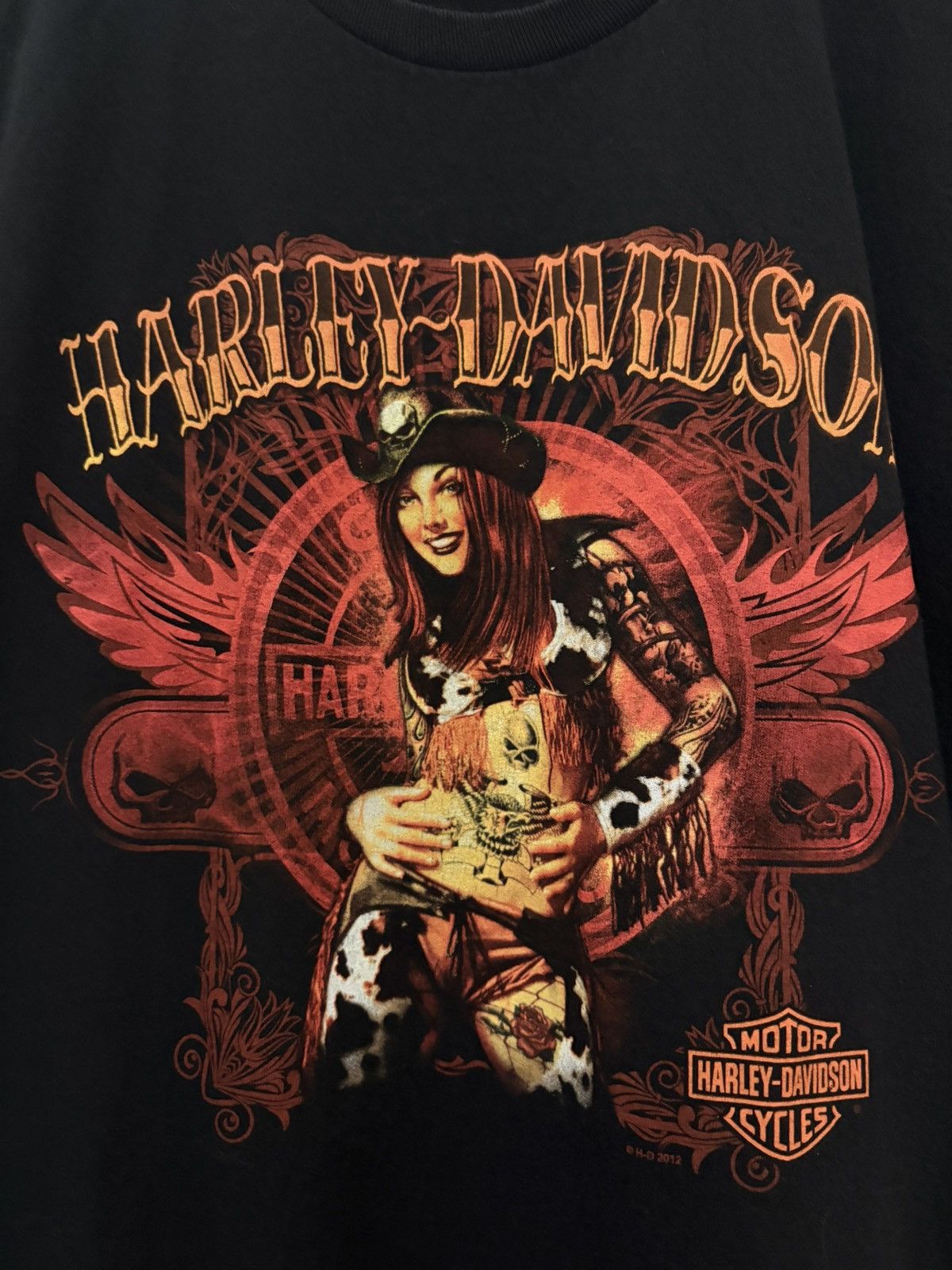 Harley Davidson Harley Davidson Vintage 2000’s Pin Up Girl Tee shirt Size US XL / EU 56 / 4 - 3 Thumbnail