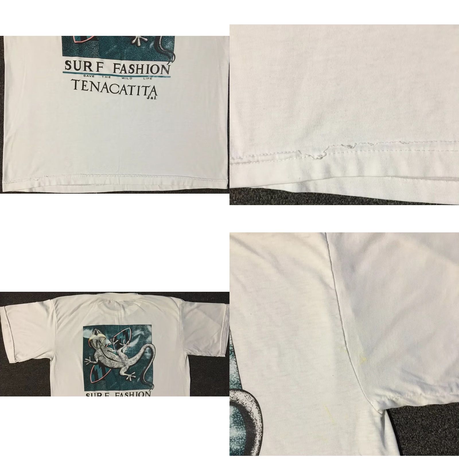 Quiksilver VINTAGE Gecko Surf Shirt XL White 90s Gotcha Ocean Pacific Beach Grunge 80s 90s Mens T-Shirt Size US XL / EU 56 / 4 - 9 Thumbnail