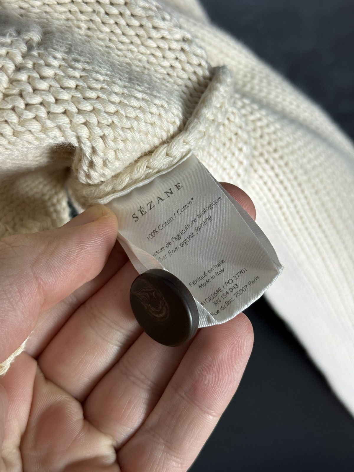 Sezane La Maille Sezane Crewneck Knitted Button Up Cardigan Sweater Size XS / US 0-2 / IT 36-38 - 8 Thumbnail
