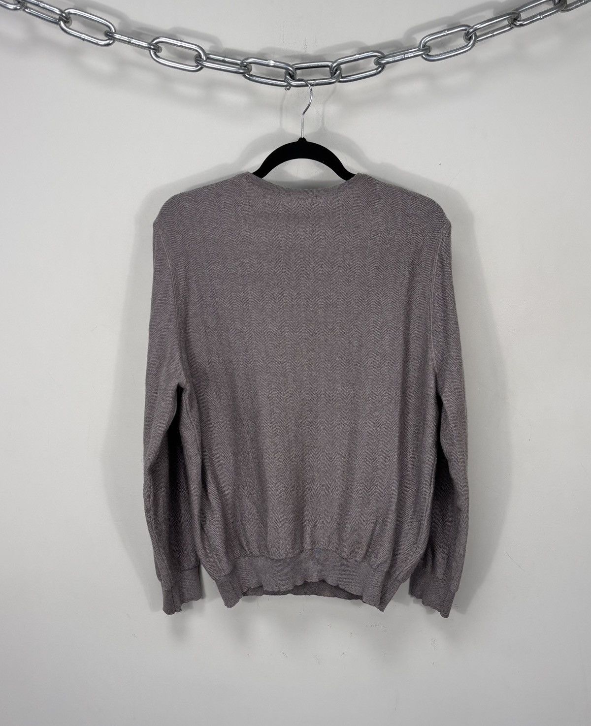 Strenstroms Stenstroms Men’s Light Brown/Beige Herringbone Wool Sweater Size US L / EU 52-54 / 3 - 12 Thumbnail