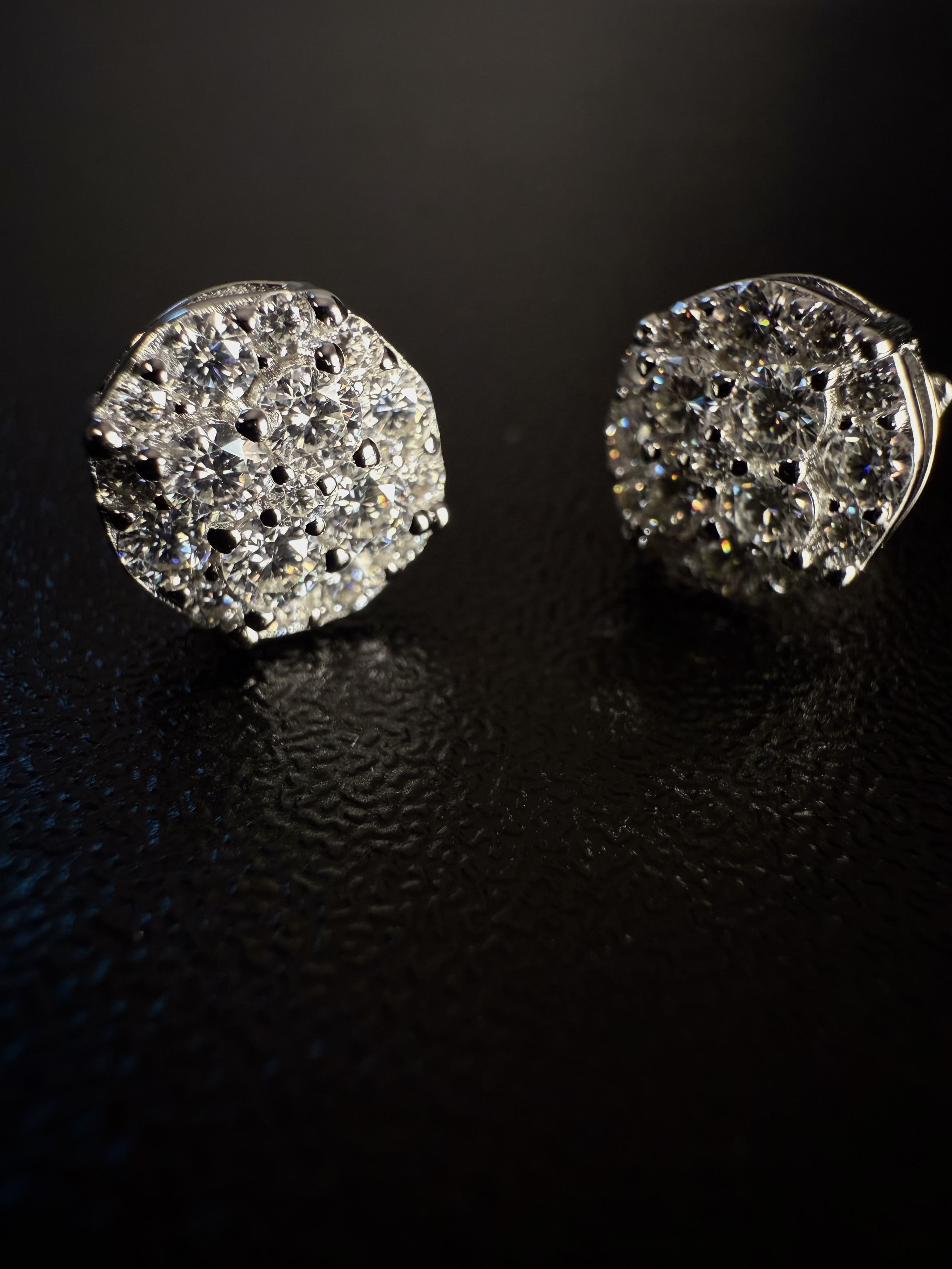 Other Silver Half Snowball's Moissanite Mens Earrings Size ONE SIZE - 8 Thumbnail