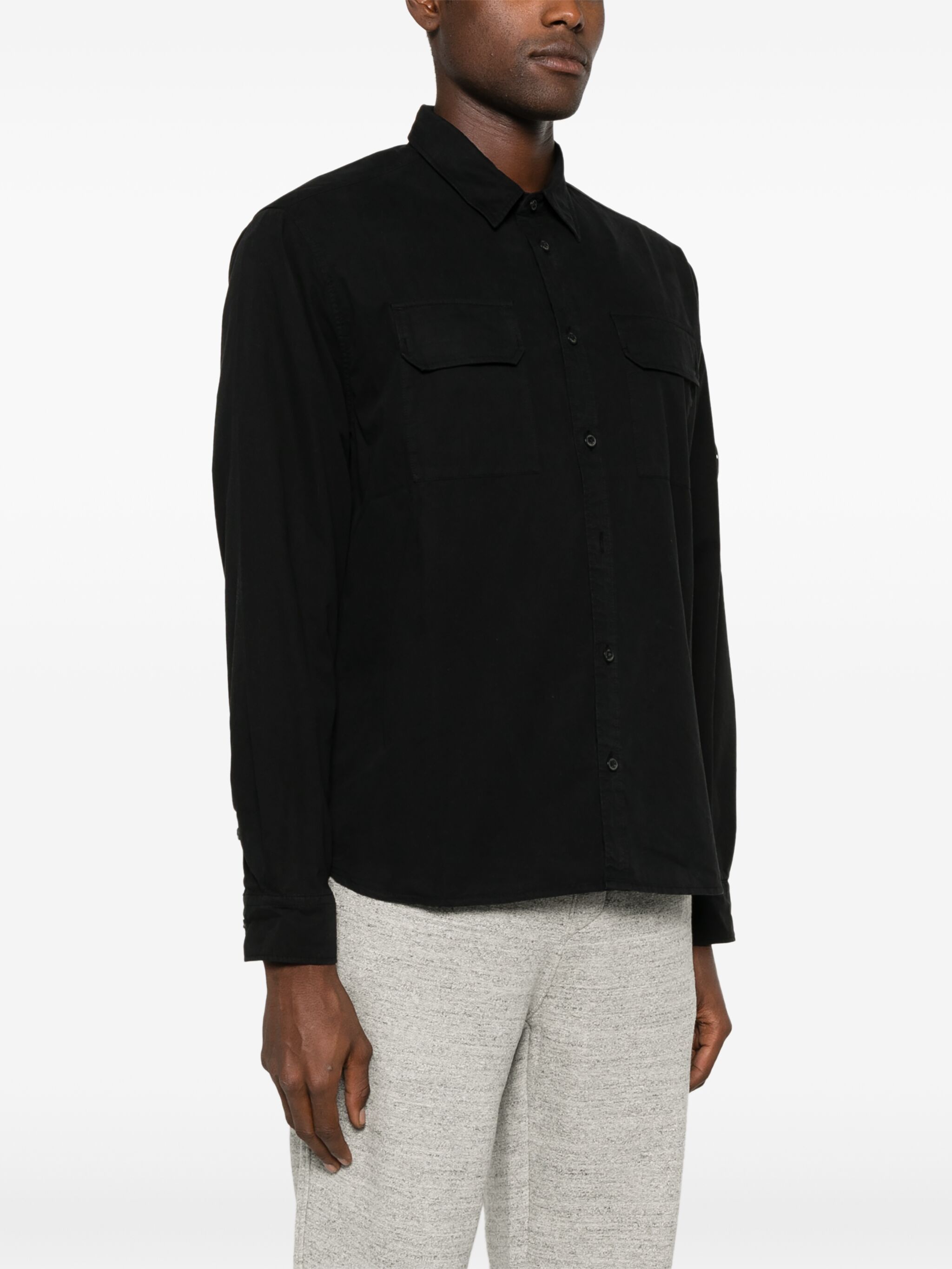 C.P. Company o1y1224 Linen Shirt in Black Size US L / EU 52-54 / 3 - 3 Thumbnail