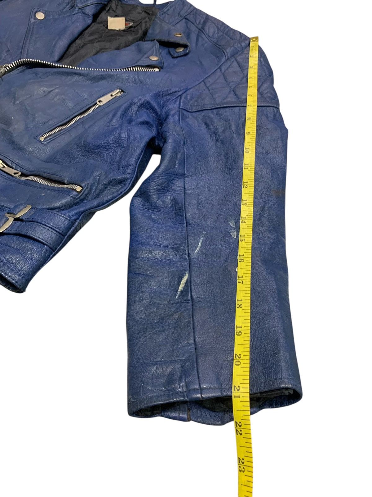 Branded Leather Rare Vintage Waddington Double Collar Blue Leather Jacket Size US M / EU 48-50 / 2 - 12 Thumbnail