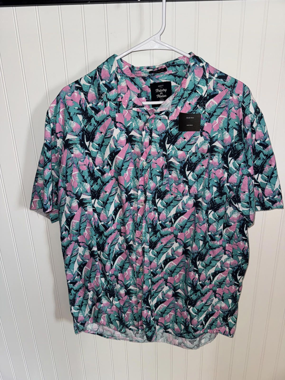 Other Artistry in Motion Slim Tall Fit XL Tropical Print Shirt Size US XL / EU 56 / 4 - 1 Thumbnail