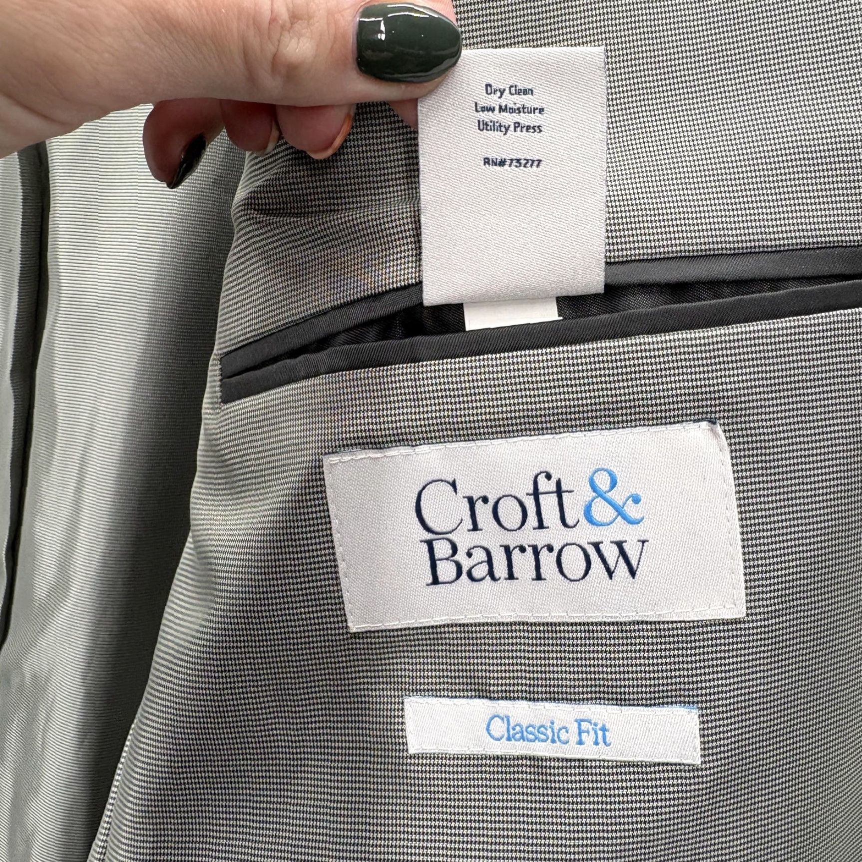 Croft & Barrow Croft & Barrow Sport Coat Mens 44R Black Classic Fit Stretch Blazer Jacket NWT Size 44R - 6 Thumbnail