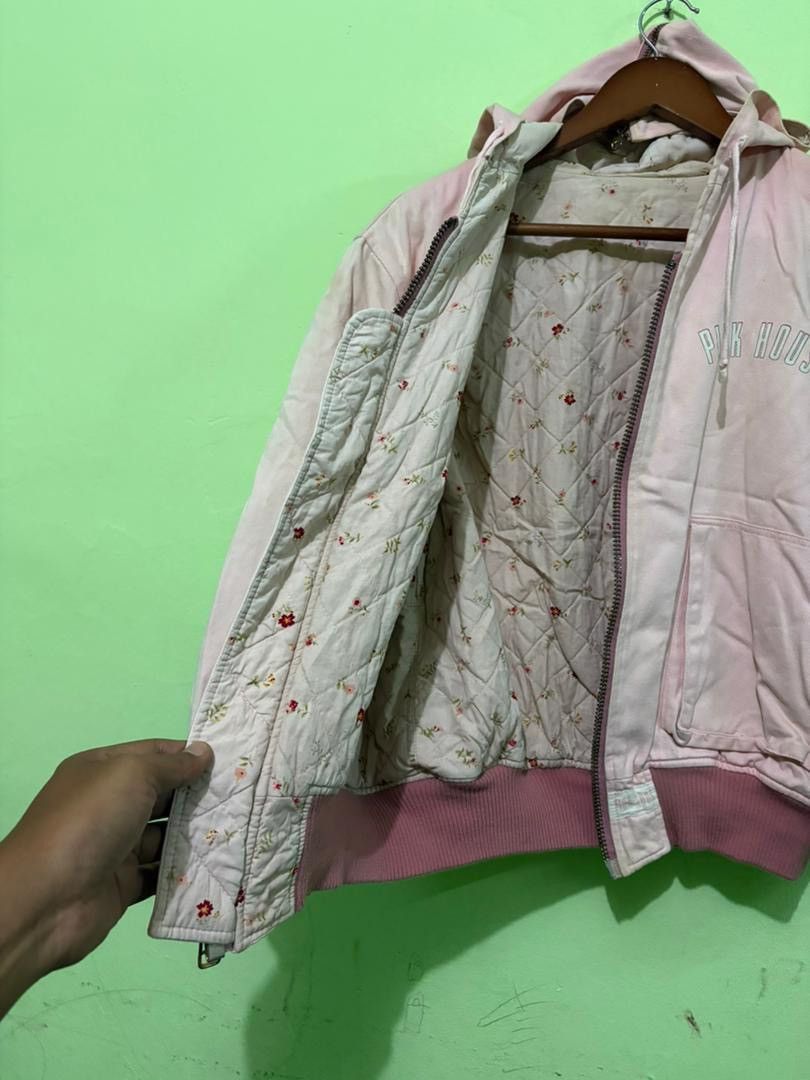 Pink House Vintage Pink House Bomber Jacket Big Logo Design With Hoodie Size US M / EU 48-50 / 2 - 4 Thumbnail