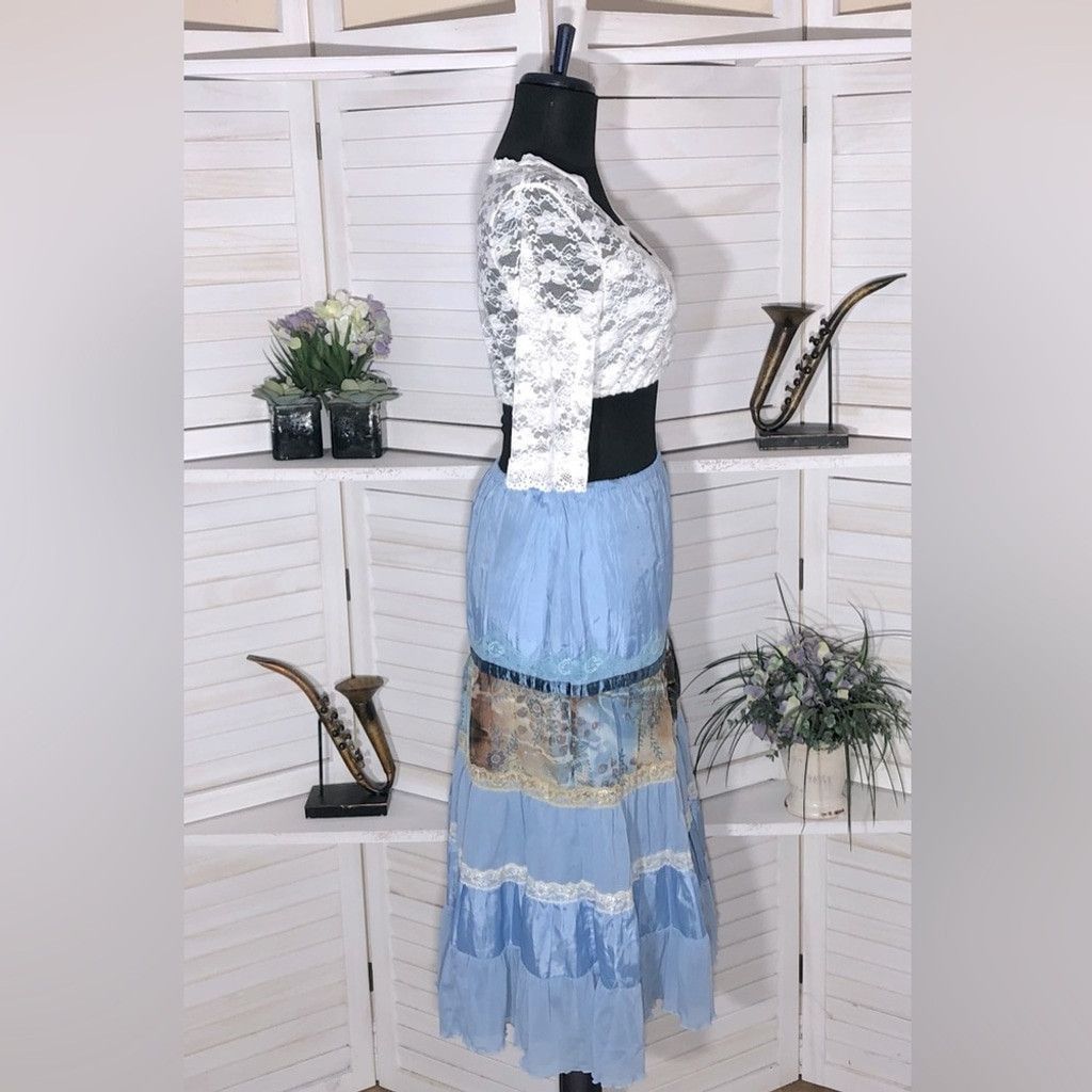 Vintage Y2K sexy peasant prairie Halloween costume skirt top set S M Size XS / US 0-2 / IT 36-38 - 3 Thumbnail