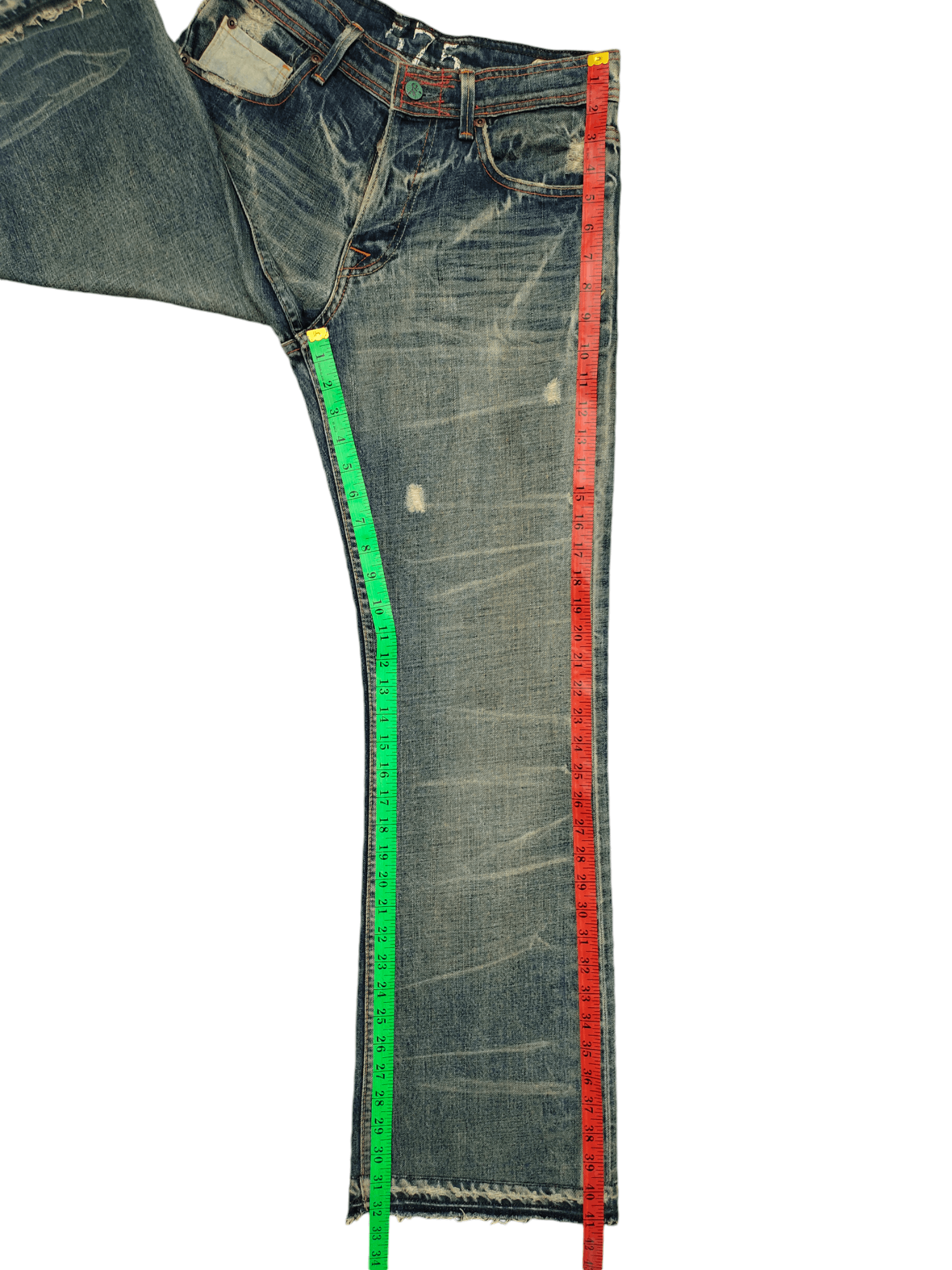 If Six Was Nine Flare Jeans 575 Denim Clawmark Distress Faded Bootcut Y2k Size US 29 - 10 Thumbnail