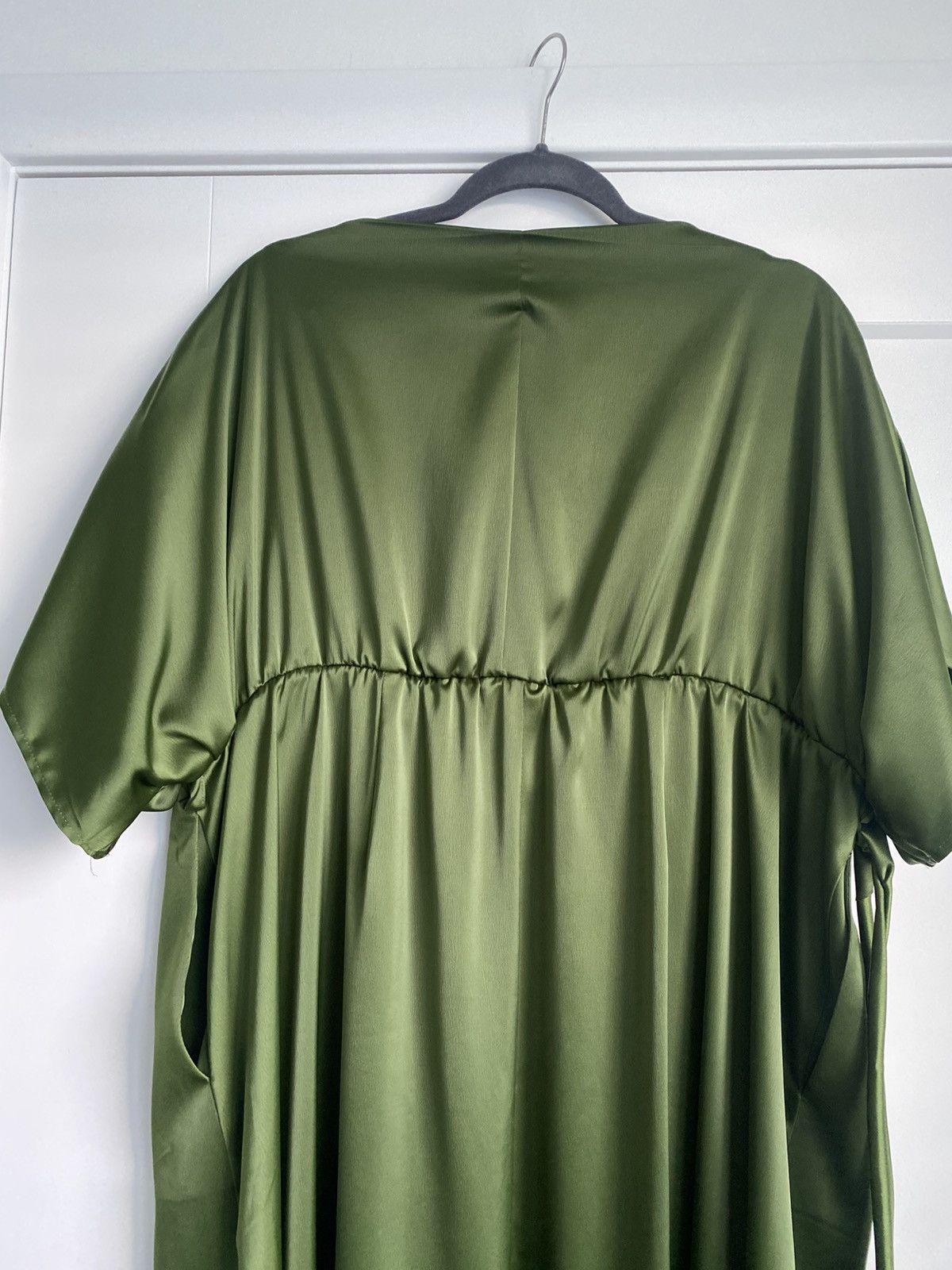Other Eloquii Womens Satin Boat Neck Waist Tie Chic Maxi Dress Size 3XL / US 20-22 - 7 Thumbnail