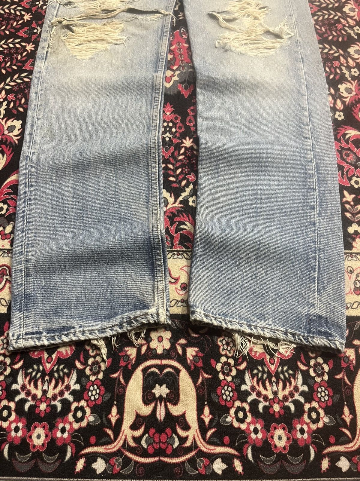 Levi's ⚡️Vintage⚡️80s Levi’s 501 Destroy Buttonfly Blue Washed Jeans Size US 30 / EU 46 - 16 Thumbnail