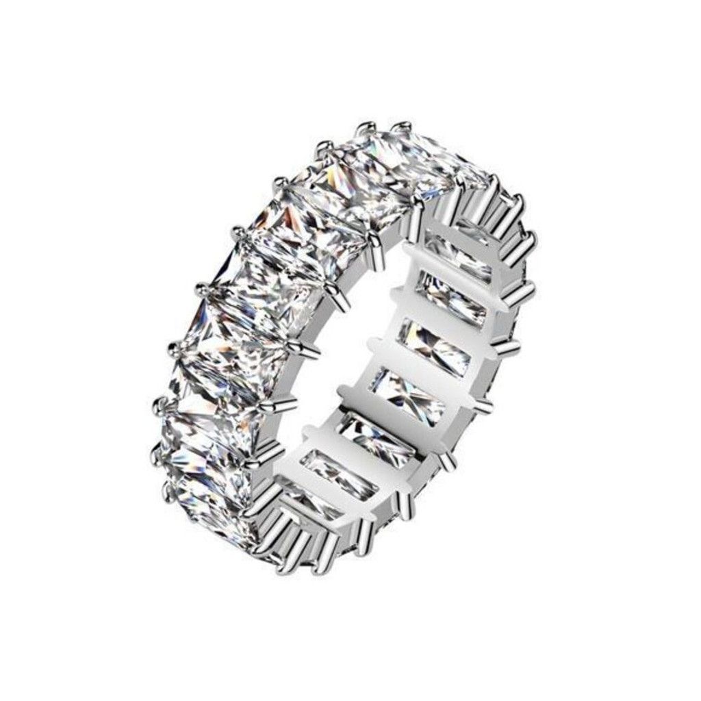 The Unbranded Brand Baguette‎ CZ Eternity Stainless Steel Ring Size 6 Size ONE SIZE - 1 Thumbnail