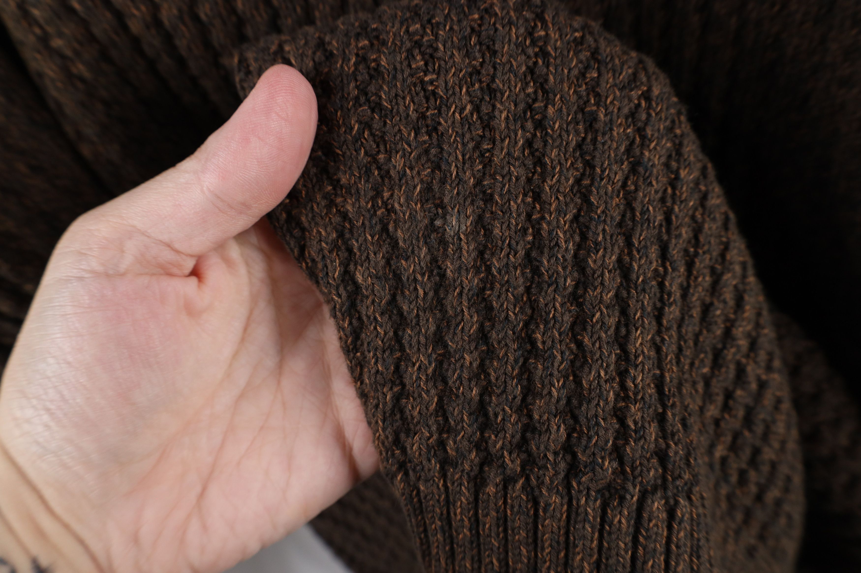 Eddie Bauer × Vintage Vintage 90s Eddie Bauer Ribbed Knit Henley Sweater Brown Size US L / EU 52-54 / 3 - 4 Thumbnail