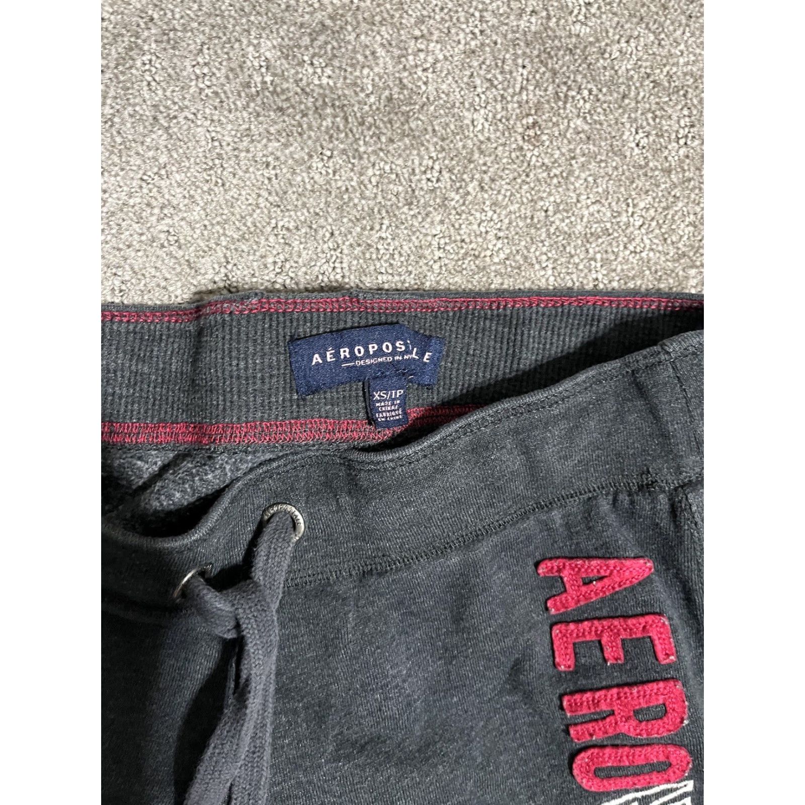 Vintage Aeropostale Women's Sweatpants XS Dark Gray Elastic Waist Size 26" / US 2 / IT 38 - 6 Thumbnail