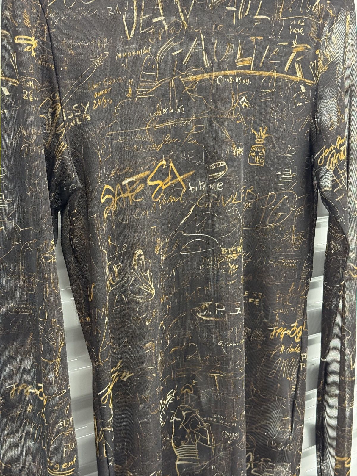 Jean Paul Gaultier Jean Paul Gaultier Mesh Graffiti Long Sleeve Size US M / EU 48-50 / 2 - 4 Thumbnail
