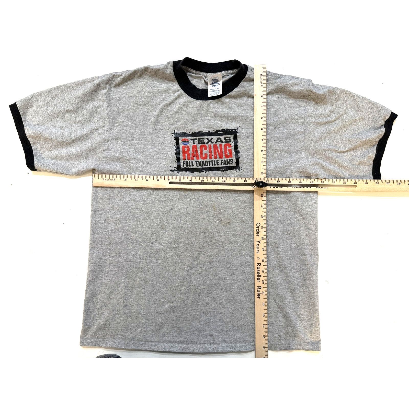 & Other Stories Texas Racing Shirt Mens LG Gray Ringer Full Throttle Fan Y2K Size US L / EU 52-54 / 3 - 5 Thumbnail