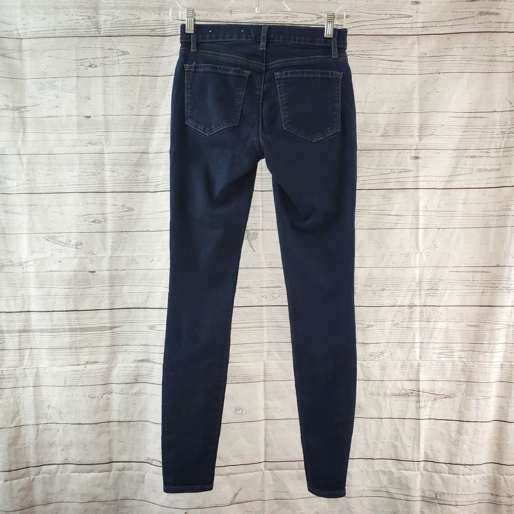 Loft LOFT Womens Jeans Legging Skinny Low Rise Blue Dark Wash Size 00 28in Inseam Cotton Blend Women / 91% Cotton 7% Polyester 2% Elastane Size 24" / US 00 / IT 34 - 3 Thumbnail
