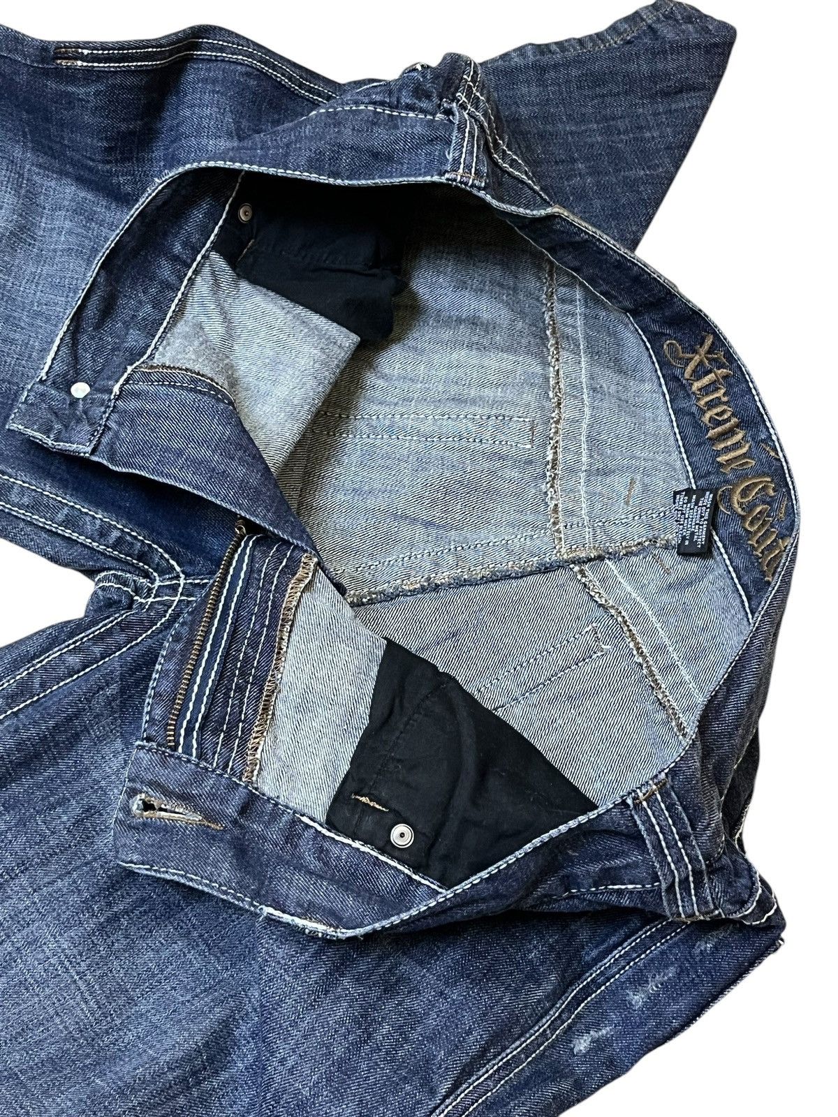 Japanese Brand ARCHIVE JAPANESE CULTURE EXTREME COUTURE STRAIGHT CUT JEANS Size US 37 - 13 Thumbnail