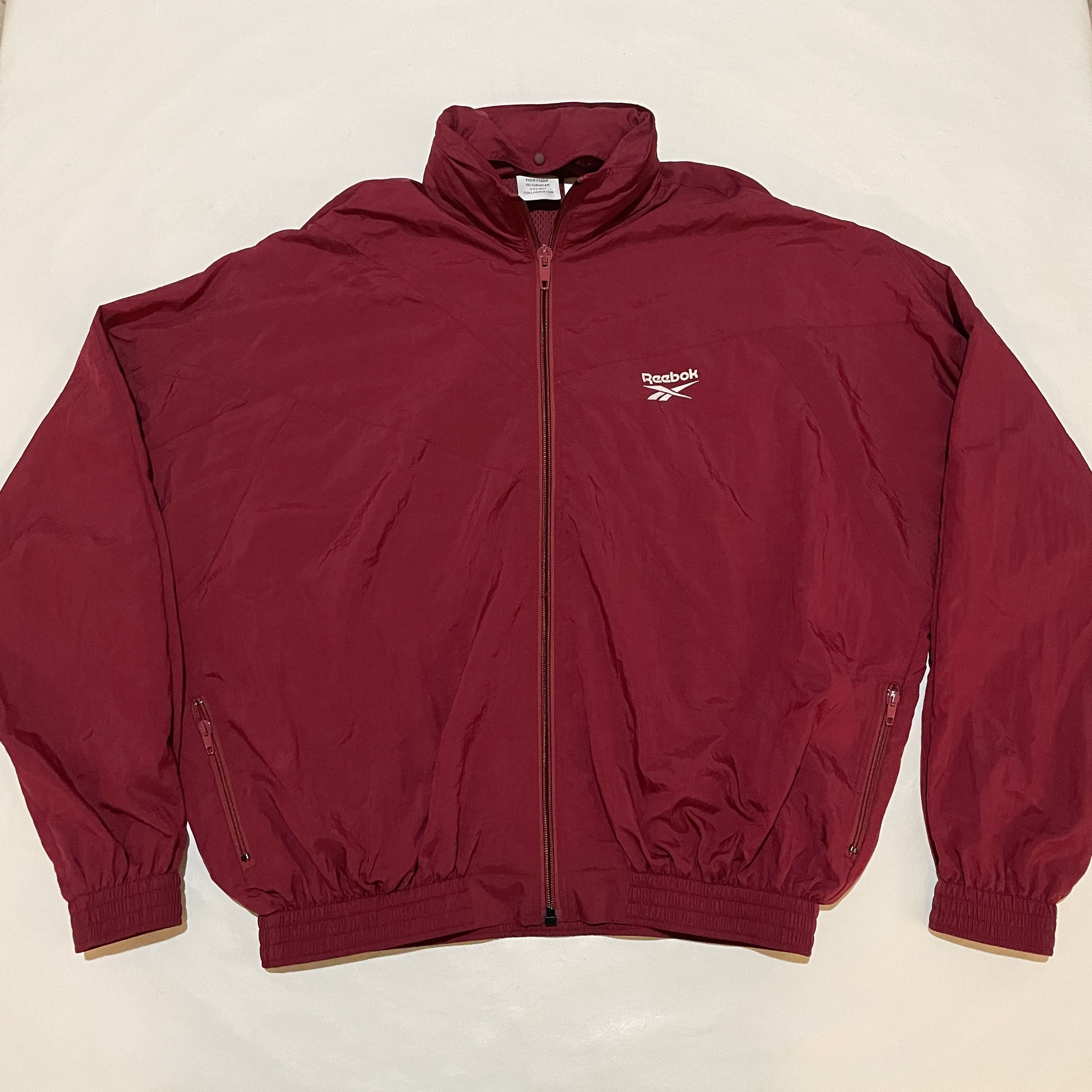 image of Reebok Windbreaker Track Jacket Oversized Small in Red, Men's