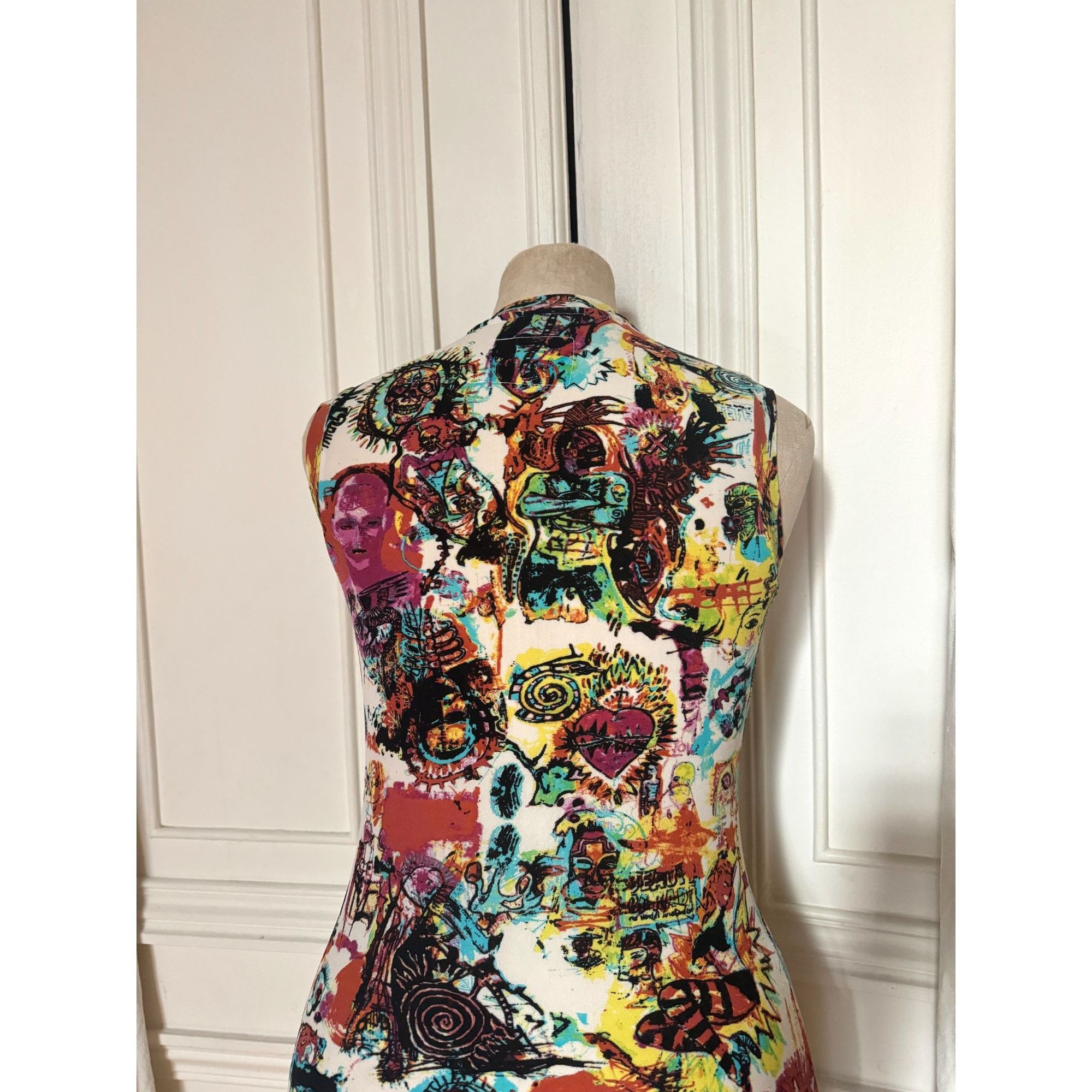 Jean Paul Gaultier Vintage 1990s Basquiat Mesh Maxi Dress Size M / US 6-8 / IT 42-44 - 4 Thumbnail