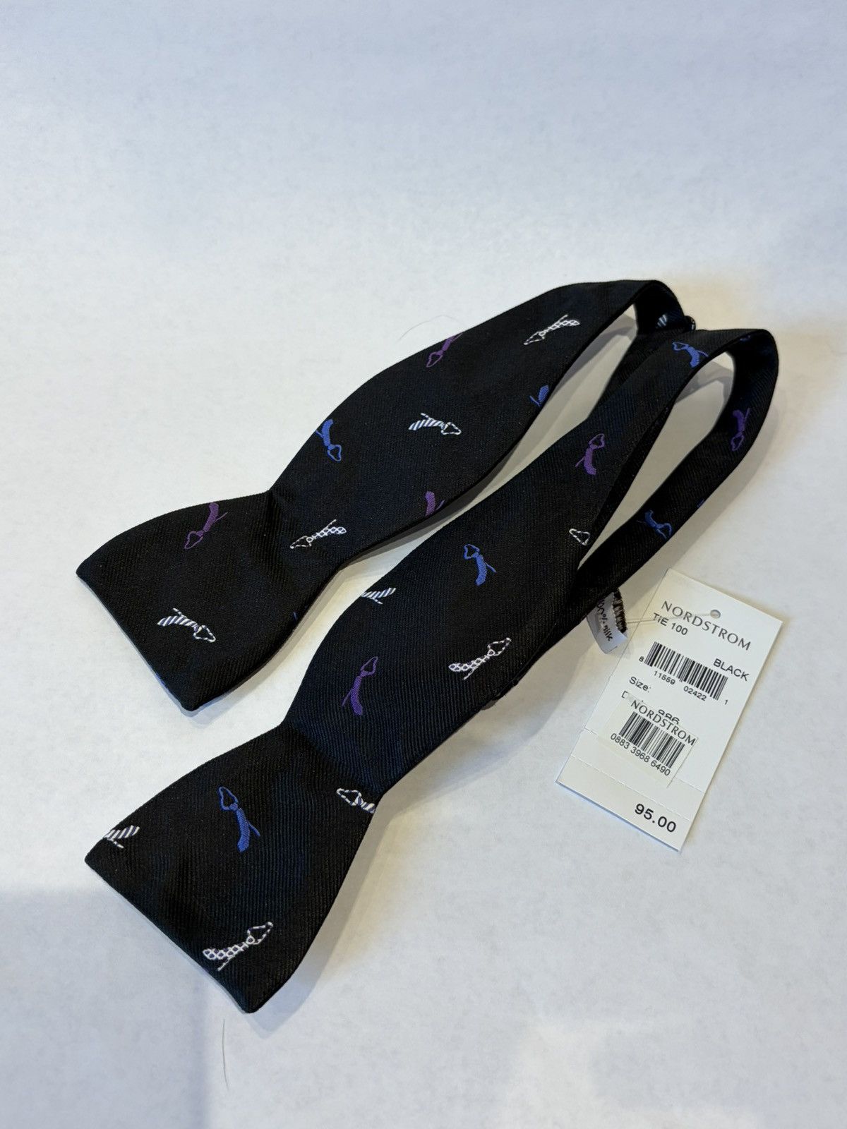 Other New Edward Armah Silk Dark Patterned Blue Bow Tie Size ONE SIZE - 1 Thumbnail
