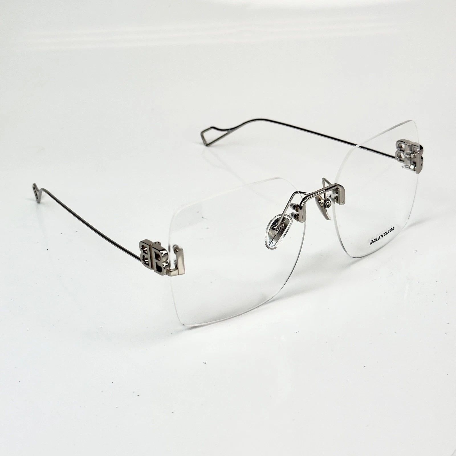 Balenciaga BALENCIAGA LOGO 0113 Silver Metal Retro Eyeglass BB0113O 002 Size ONE SIZE - 4 Thumbnail