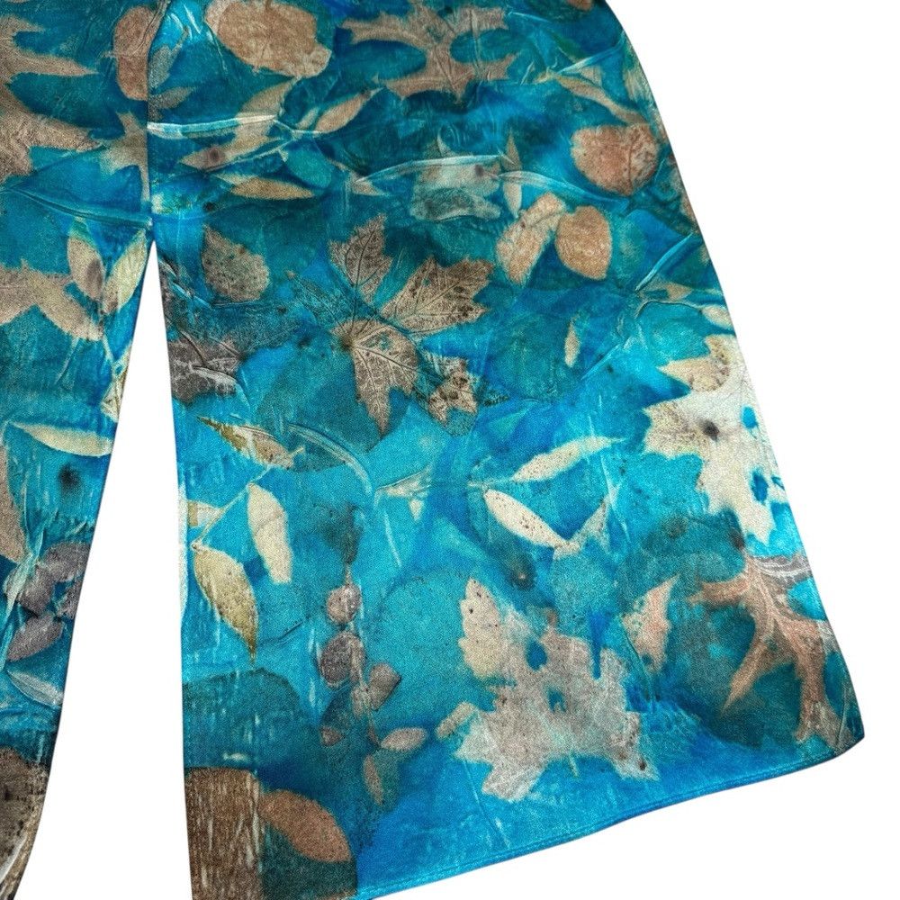 Other New 100% Silk Hand Dyed Leaves Ecoprint Rectangle Scarf 11' Size ONE SIZE - 9 Thumbnail