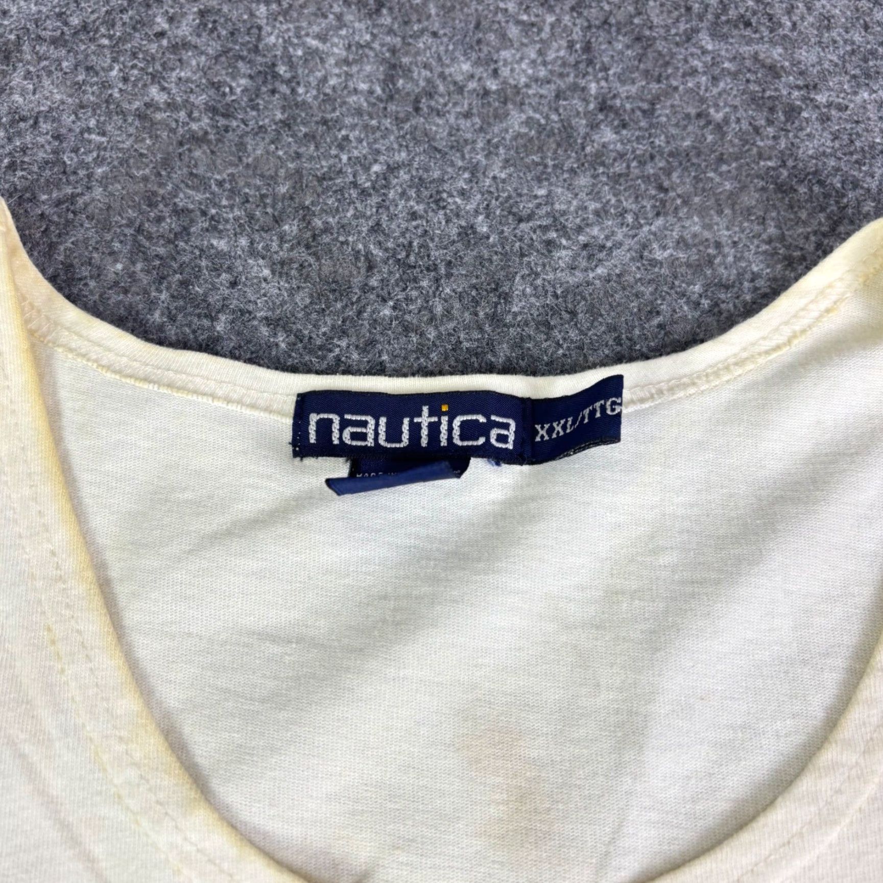 Nautica VINTAGE Nautica Tank Top Mens Sleeveless White Graphic Surf Beach 2XL Crew Neck Cotton Size US XXL / EU 58 / 5 - 5 Thumbnail