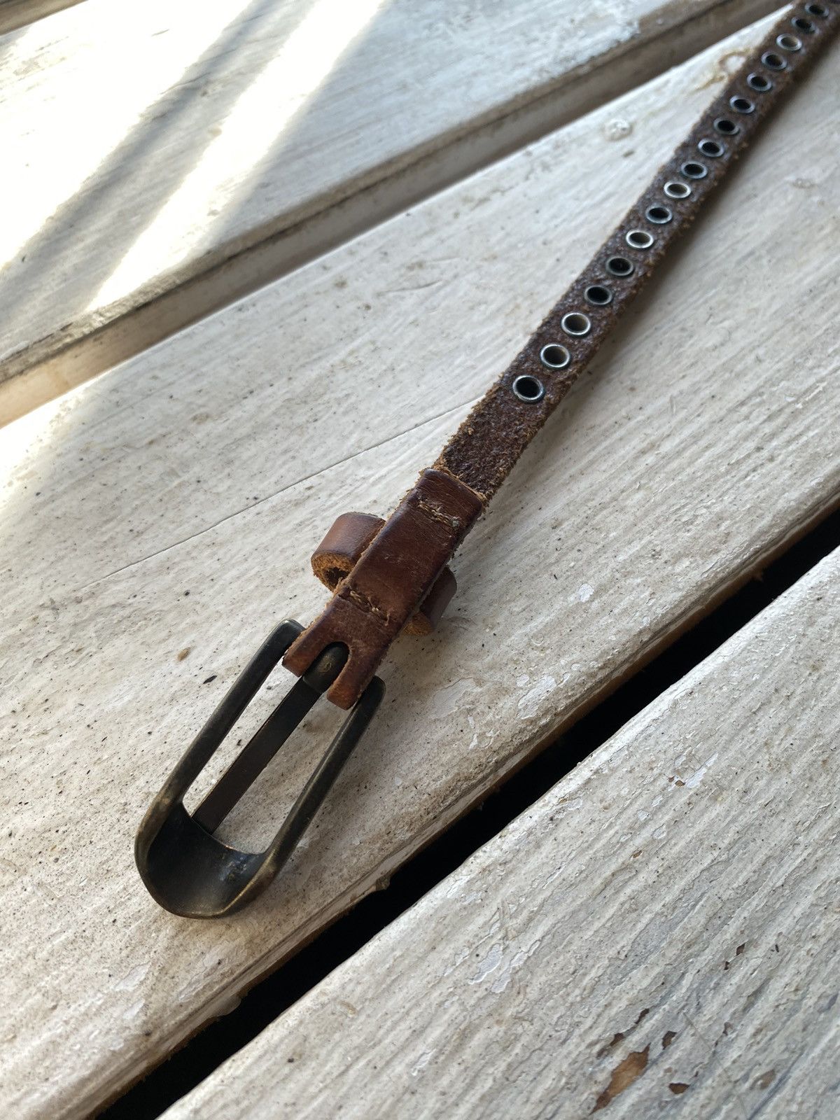 If Six Was Nine × Japanese Brand × Vintage Vintage Japanese Leather Punk Emo Rock Goth Y2K Drill belt Size ONE SIZE - 11 Thumbnail