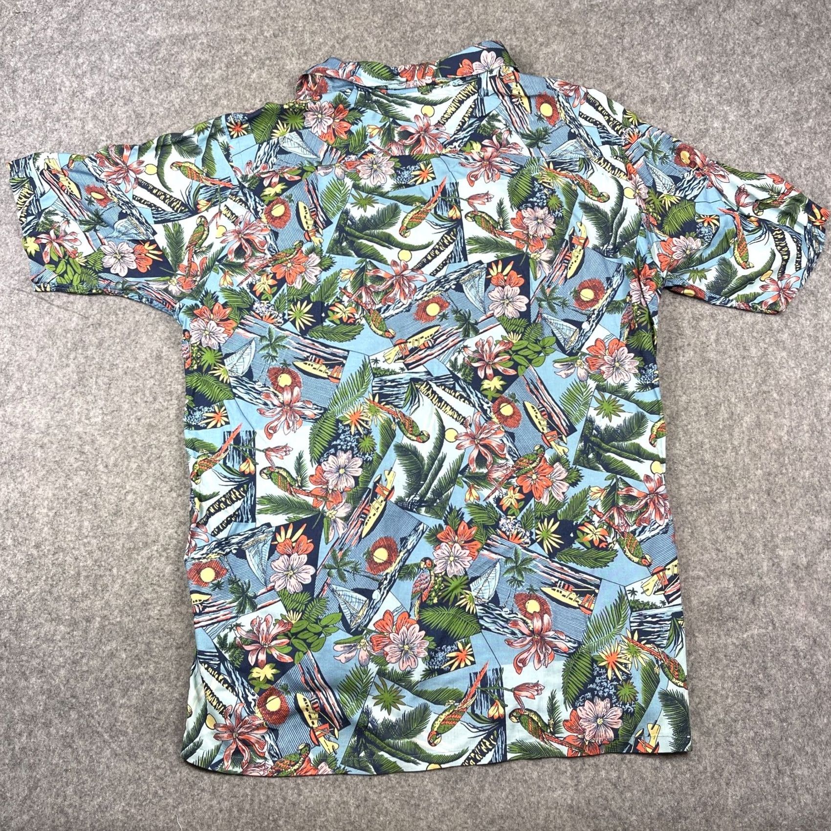 Nautica VINTAGE Nautica Camp Shirt USA Made Large Blue Seaplane Island Sailboat Birds Size US L / EU 52-54 / 3 - 3 Thumbnail