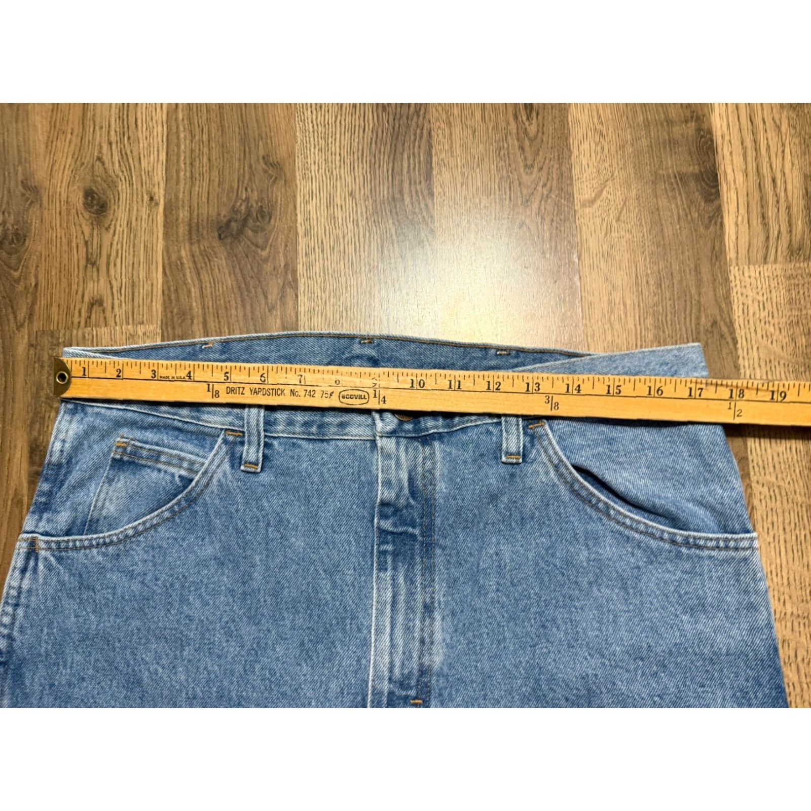 Vintage Rustler Jeans Men 36x30 Blue Denim Regular Fit Straight Leg NWT Jeans 5-Pocket Logo Zip Size US 36 / EU 52 - 7 Thumbnail