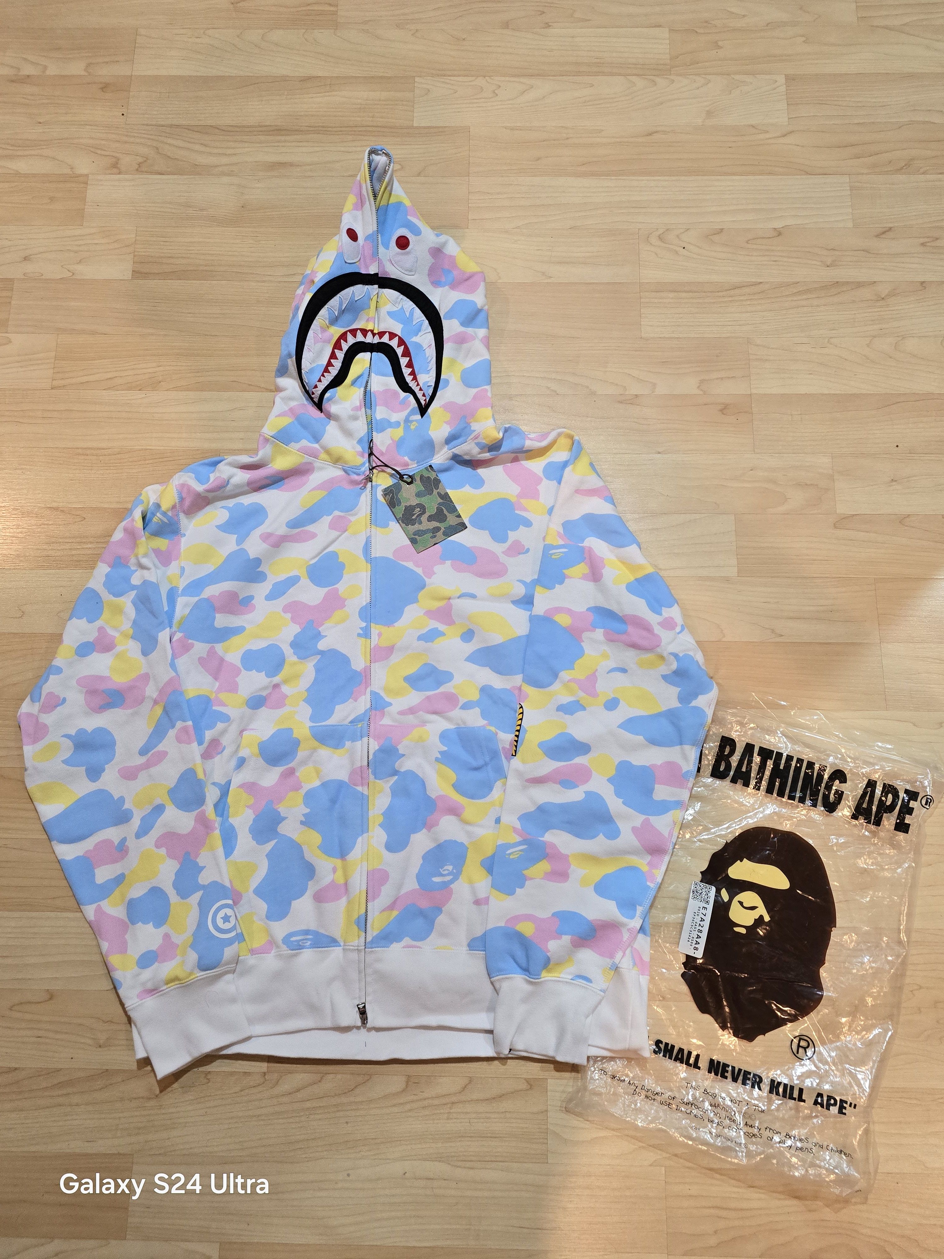 Bape New Multi Camo 2nd Shark Full Zip Hoodie Grailed