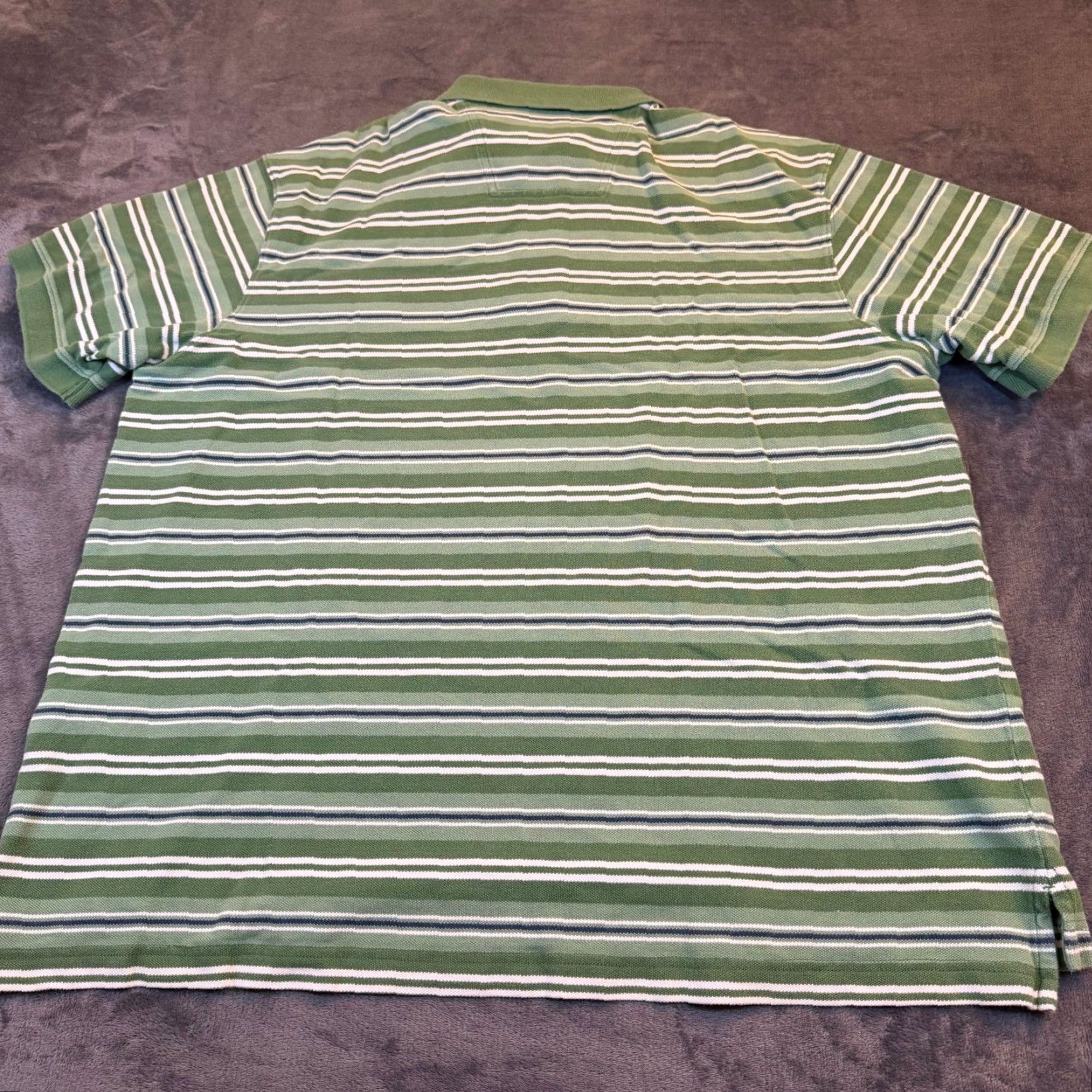 Eddie Bauer Eddie Bauer Polo Shirt Mens XL Green Striped Short Sleeve Cotton Pique Shirt Size US XL / EU 56 / 4 - 4 Thumbnail