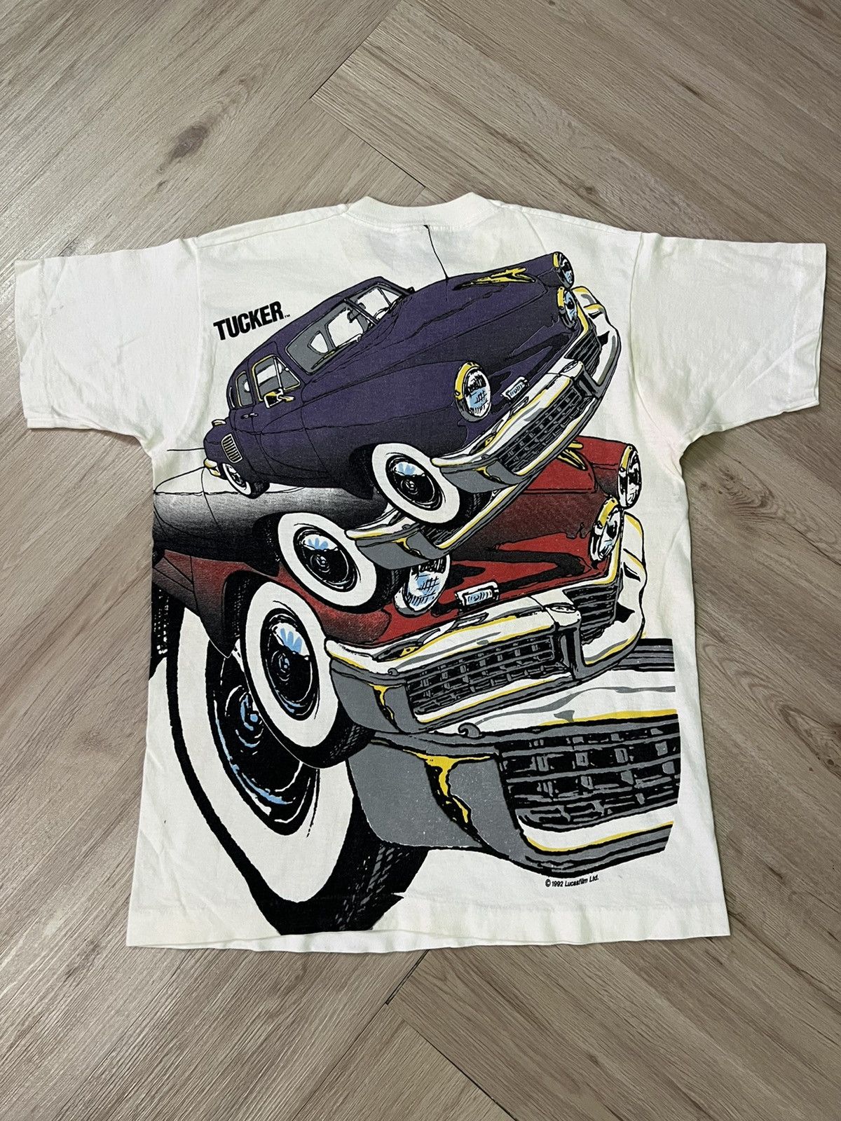 image of Movie x Vintage Tucker Lucasfilm 1992 Shirt in White, Men's (Size Medium)