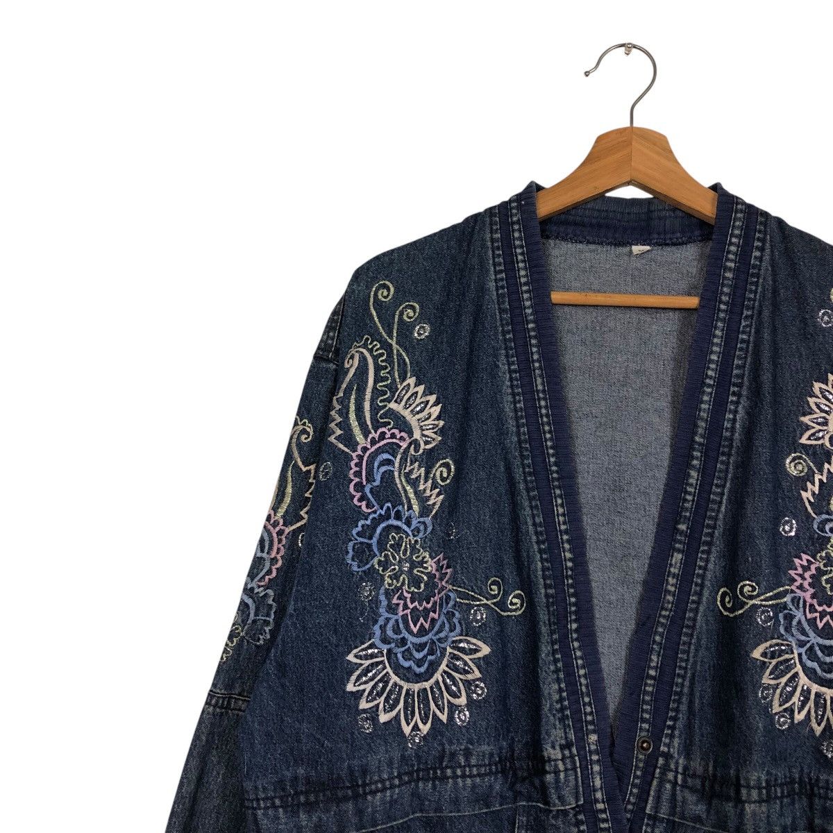 Vintage 📌Vintage Denim Cardigan Bomber Jacket Unknown Brand Japan Size US M / EU 48-50 / 2 - 8 Thumbnail